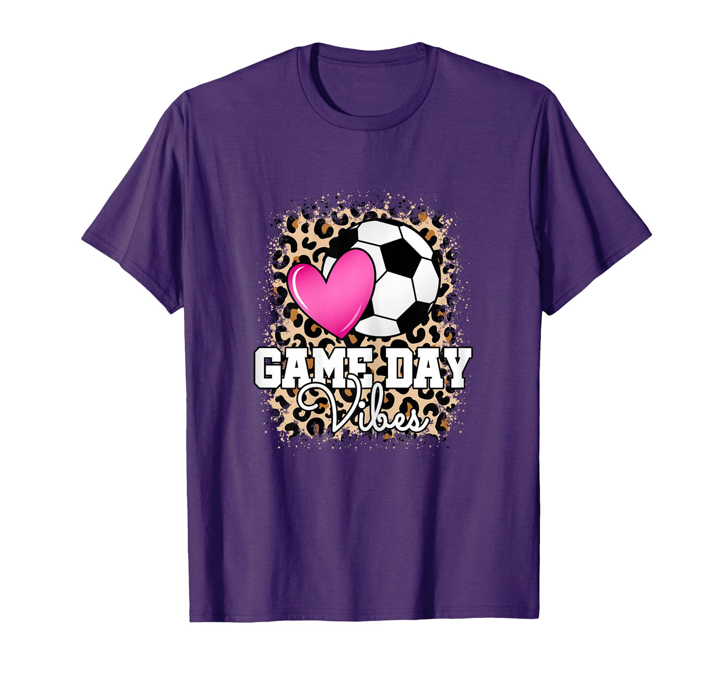 Game Day Soccer Leopard Print Cute Women Girls Soccer T-Shirt