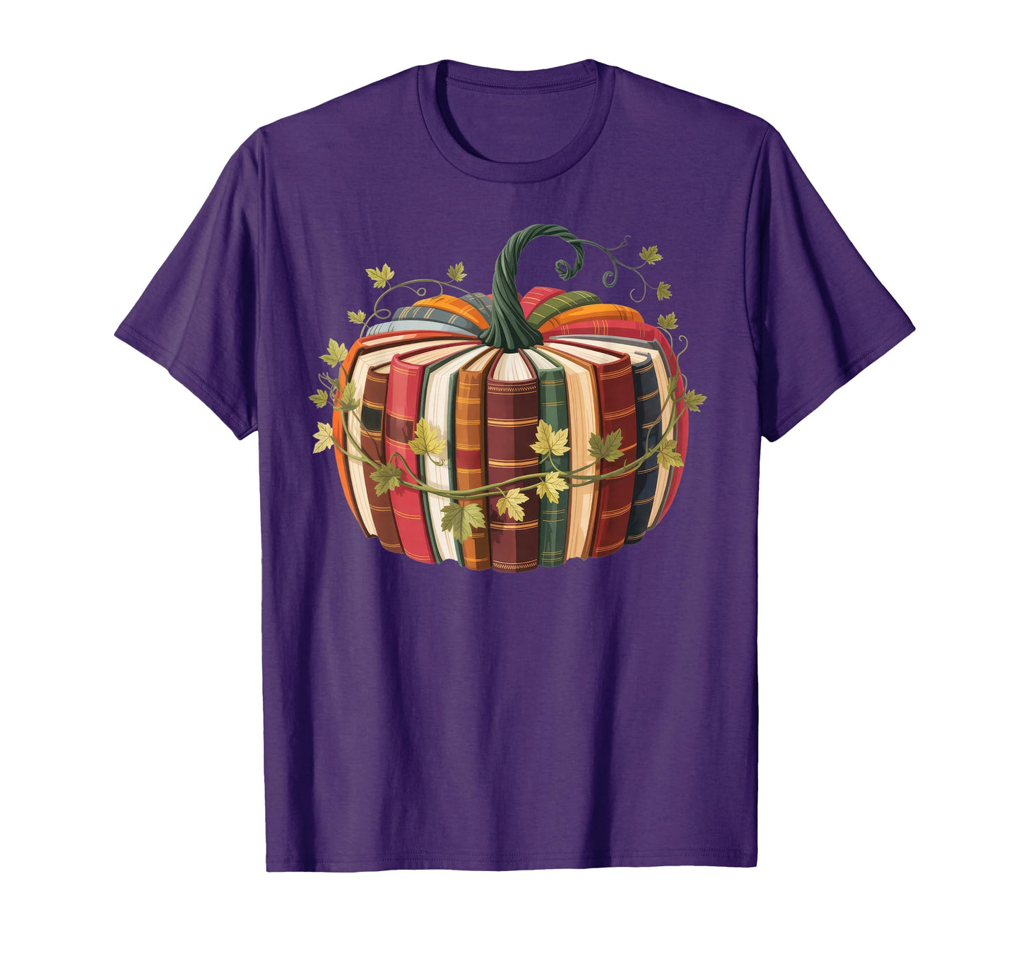 Fall Book Pumpkin Retro Reading Halloween Teacher T-Shirt