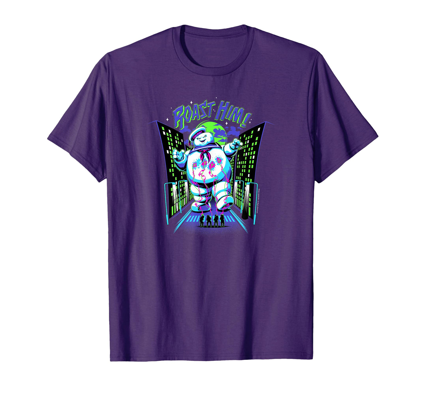 Ghostbusters Roast Him! Stay Puft Arcade Graphic Retro Movie T-Shirt
