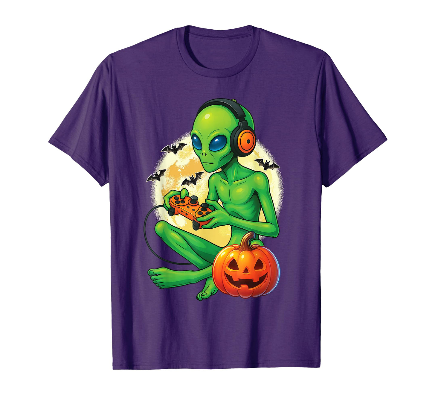 Cute Alien Gamer Funny Video Gaming Halloween Boys Men Kids T-Shirt