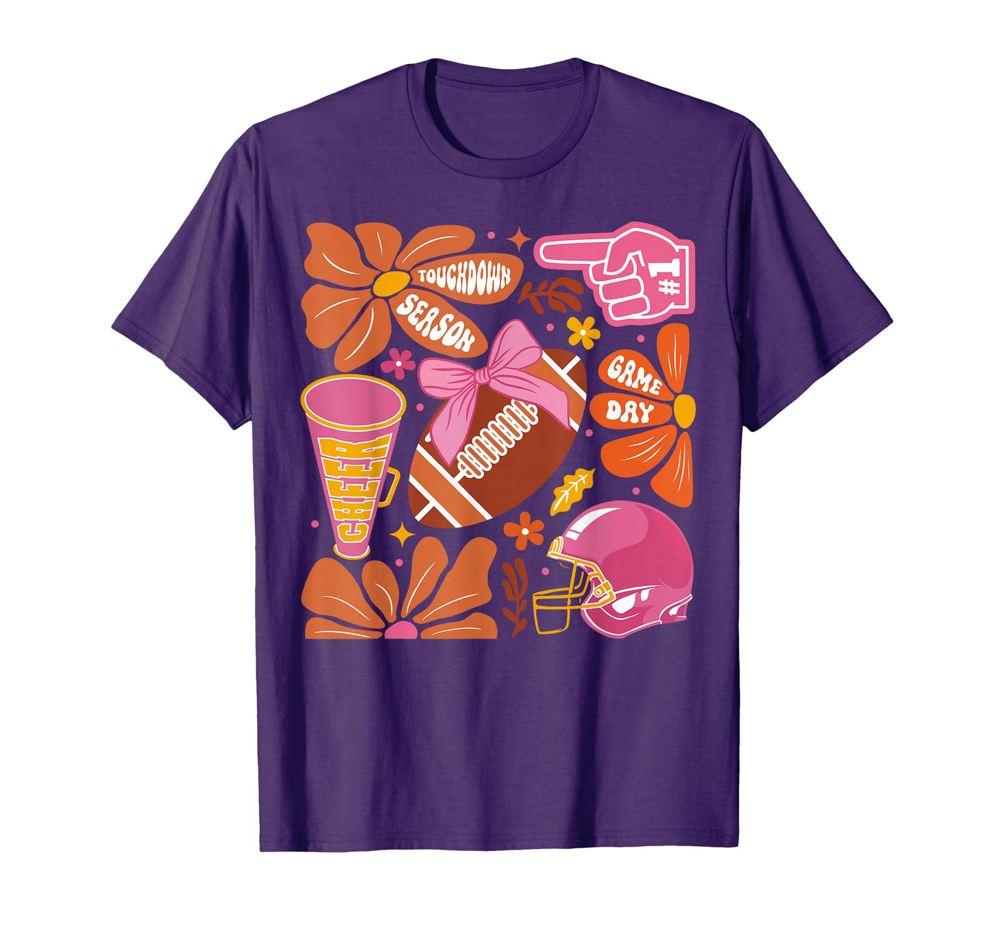 Touchdown Season Football Game Day Coquette Bow Fall Boho T-Shirt