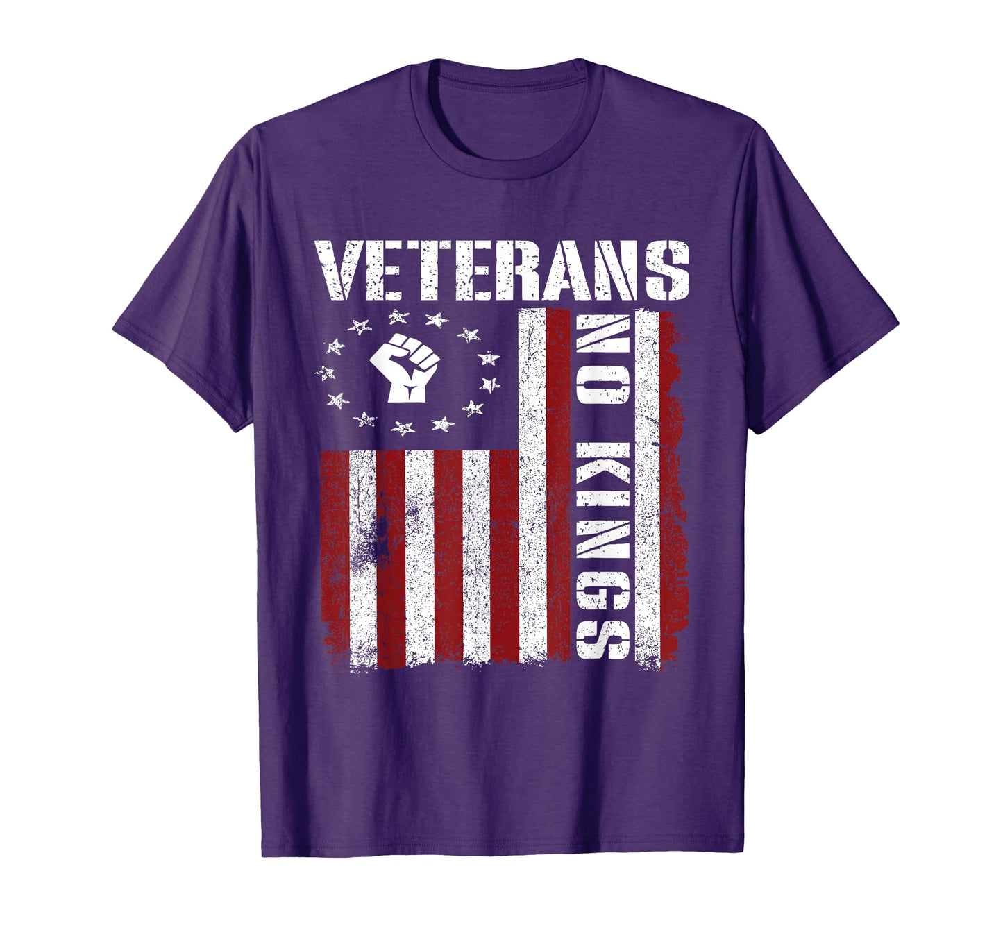 Military Veterans Protest USA Flag No Kings America Protest T-Shirt