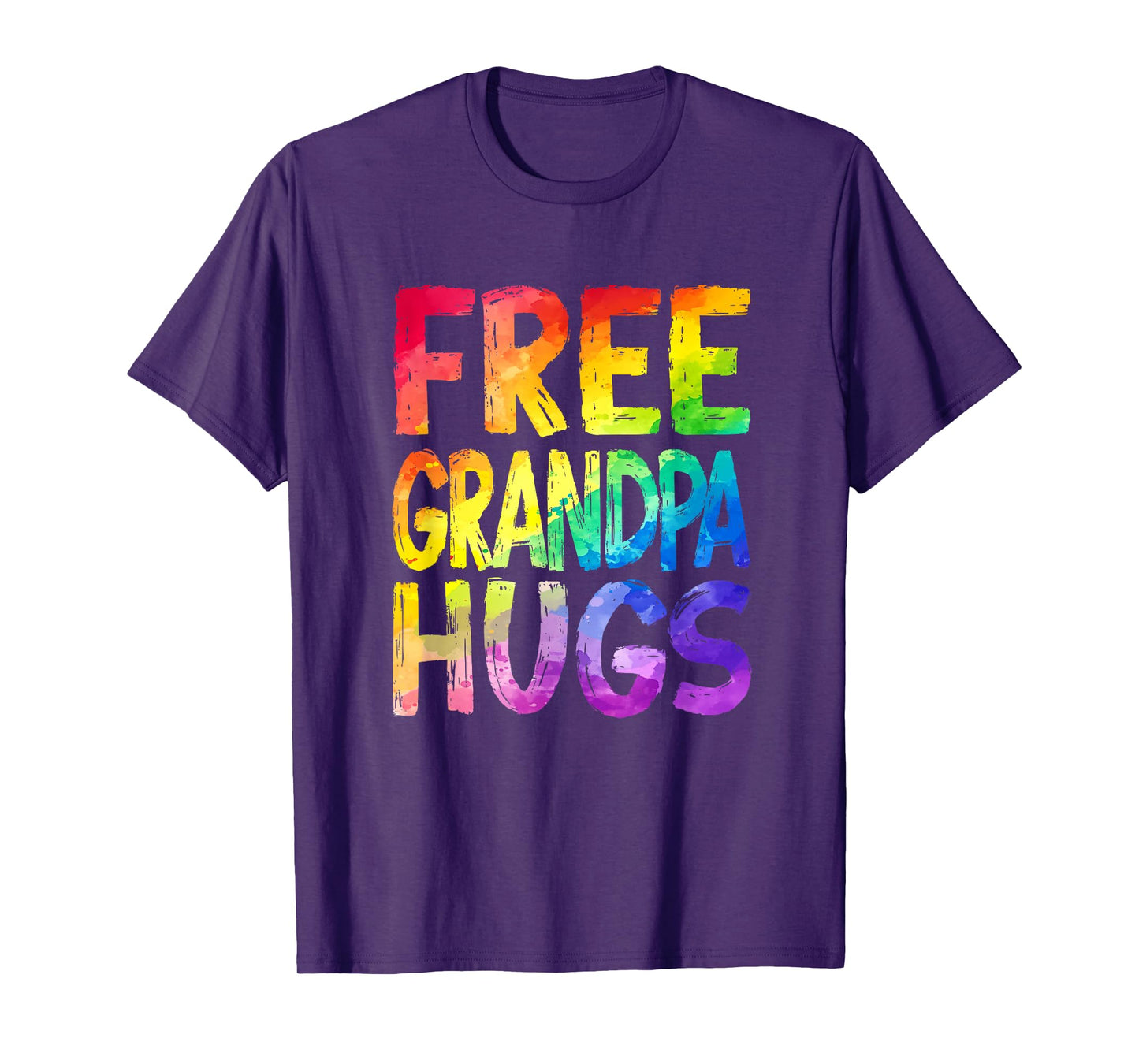 Free Grandpa Hugs Lgbt Pride Lgbtq Lesbian Gay Rainbow T-Shirt