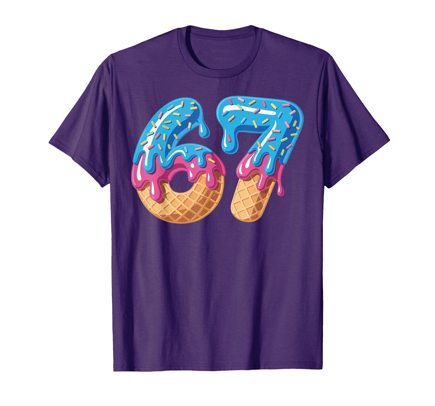 67 Ice Cream Drip Meme Funny Six Seven Gen Alpha Slang T-Shirt