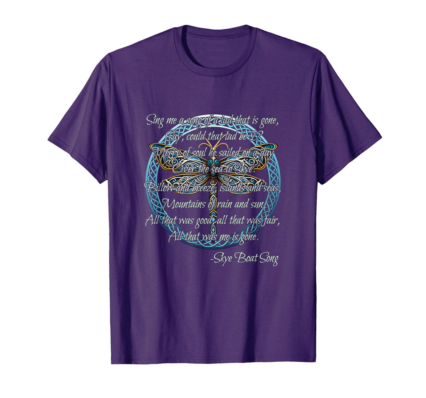 Skye Boat Song Scottish Gaelic Celtic Dragonfly T-Shirt
