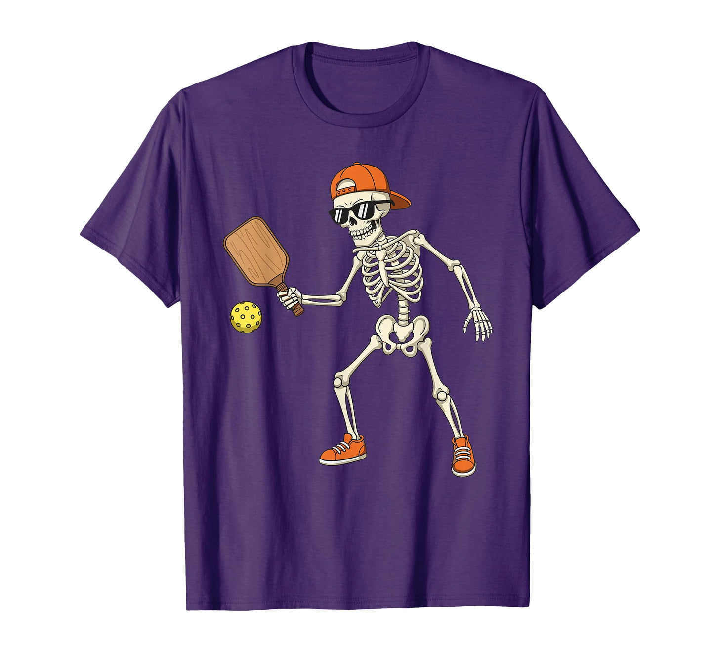 Halloween Skeleton Funny Pickleball for Boys Teens Men T-Shirt