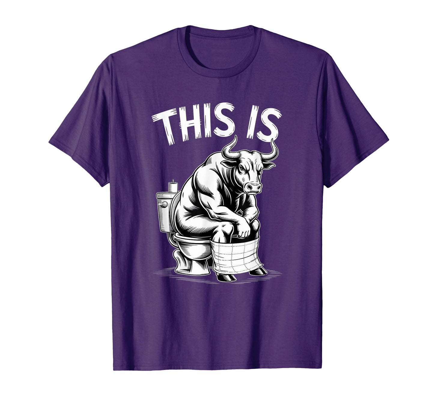 This Is Bullsht Funny Cow Toilet Humorous Design Men Women T-Shirt