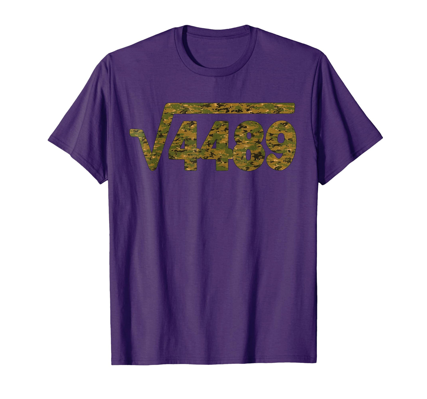 6 7 Army Pattern Meme Square Root 4489 Slang Math Teacher T-Shirt