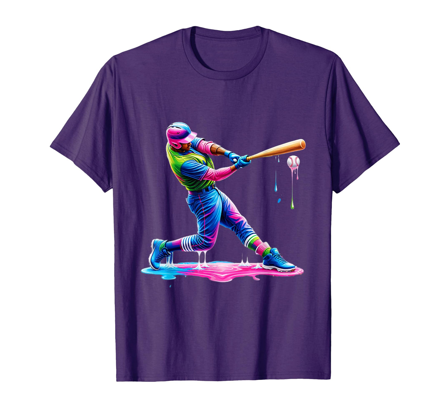 Baseball Player Drip Ice Cream Drip Baseball Stuff T-Shirt
