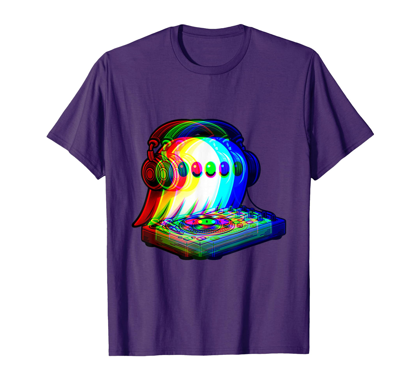 House Music Ghost DJ Optical Illusion EDM Halloween Rave T-Shirt