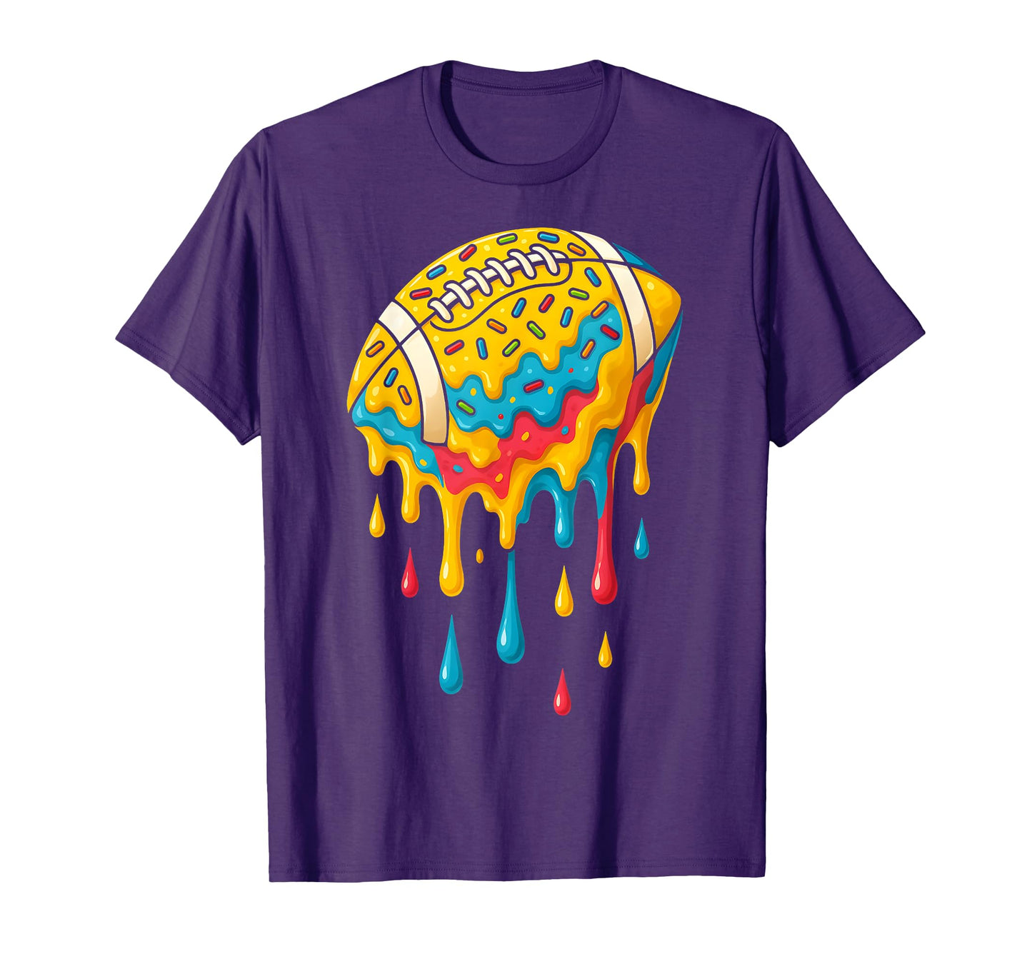 Football Ice Cream Drip Boys Football Fan Youth Game Day T-Shirt