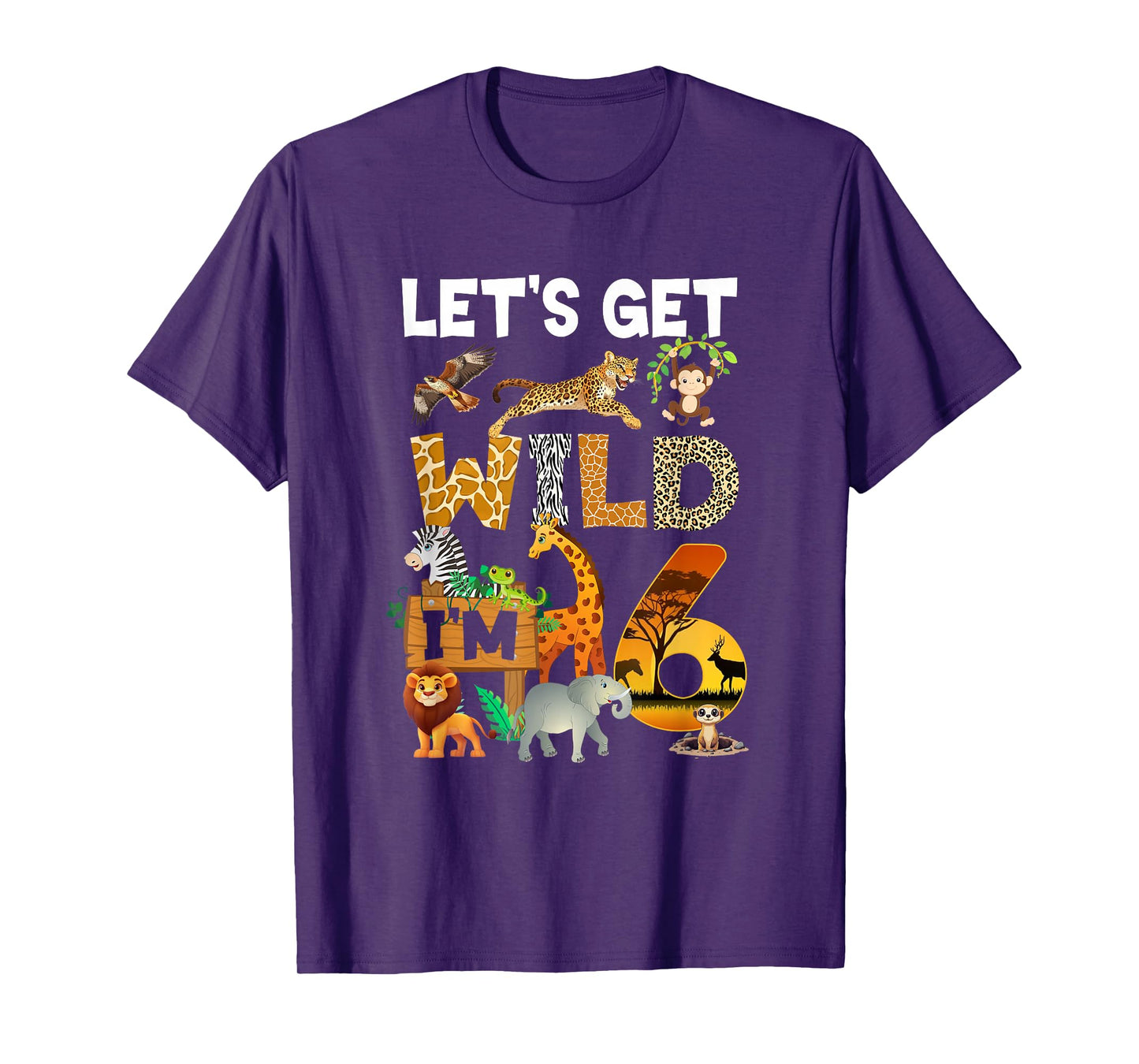 6 Year Old Zoo Birthday Safari Jungle Animal 6Th Bday T-Shirt