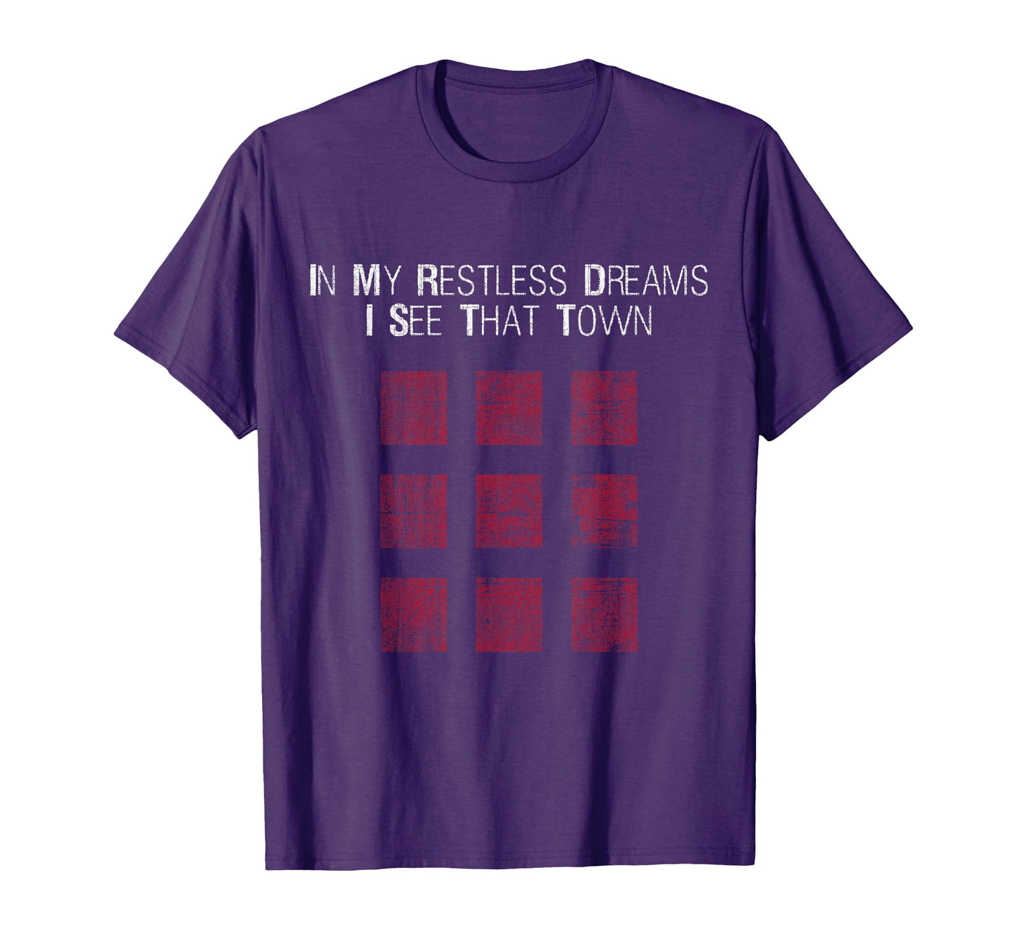 IN MY RESTLESS DREAMS I SEE THAT TOWN - Black T-Shirt
