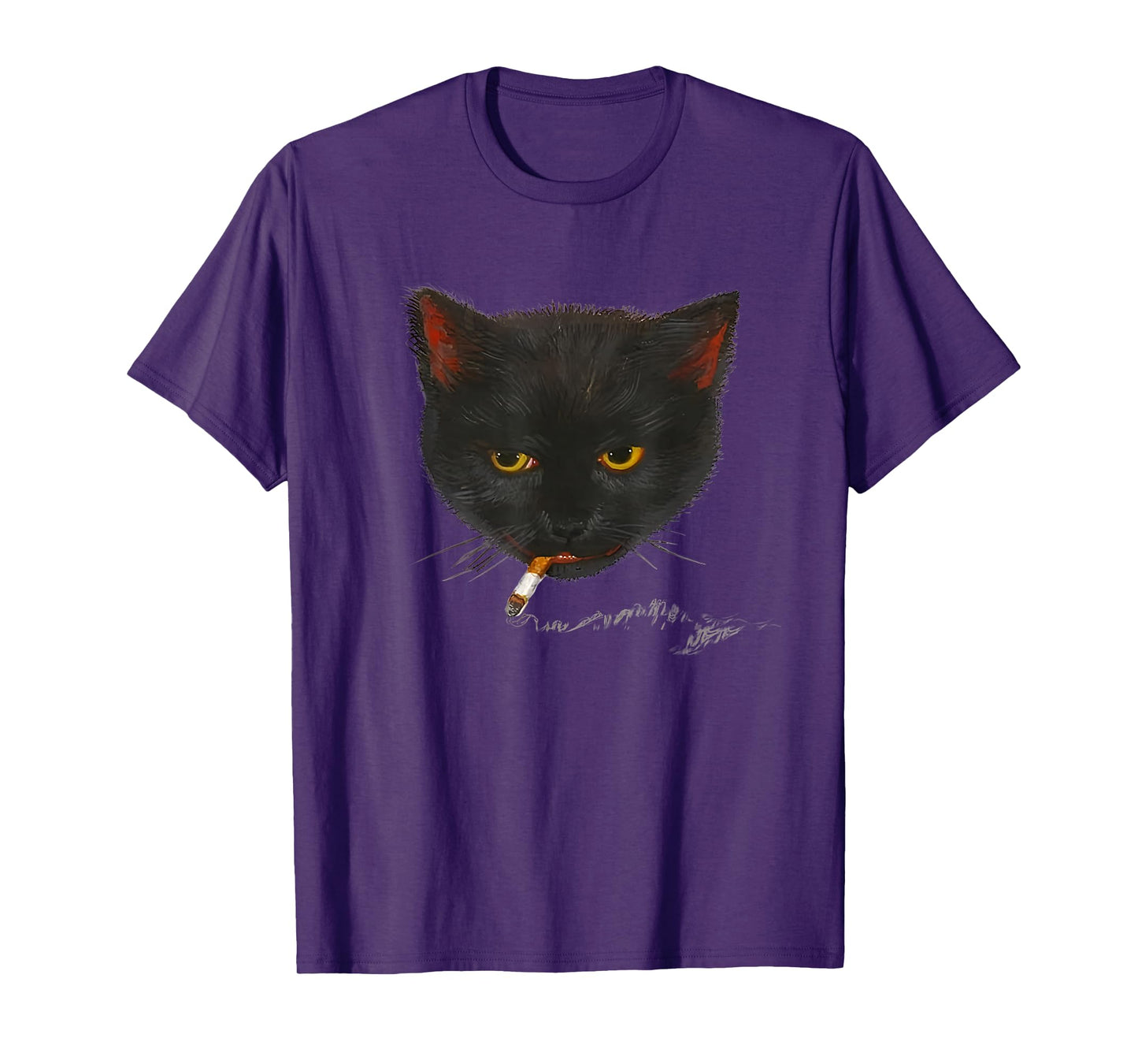 smoking cat graphic T-Shirt