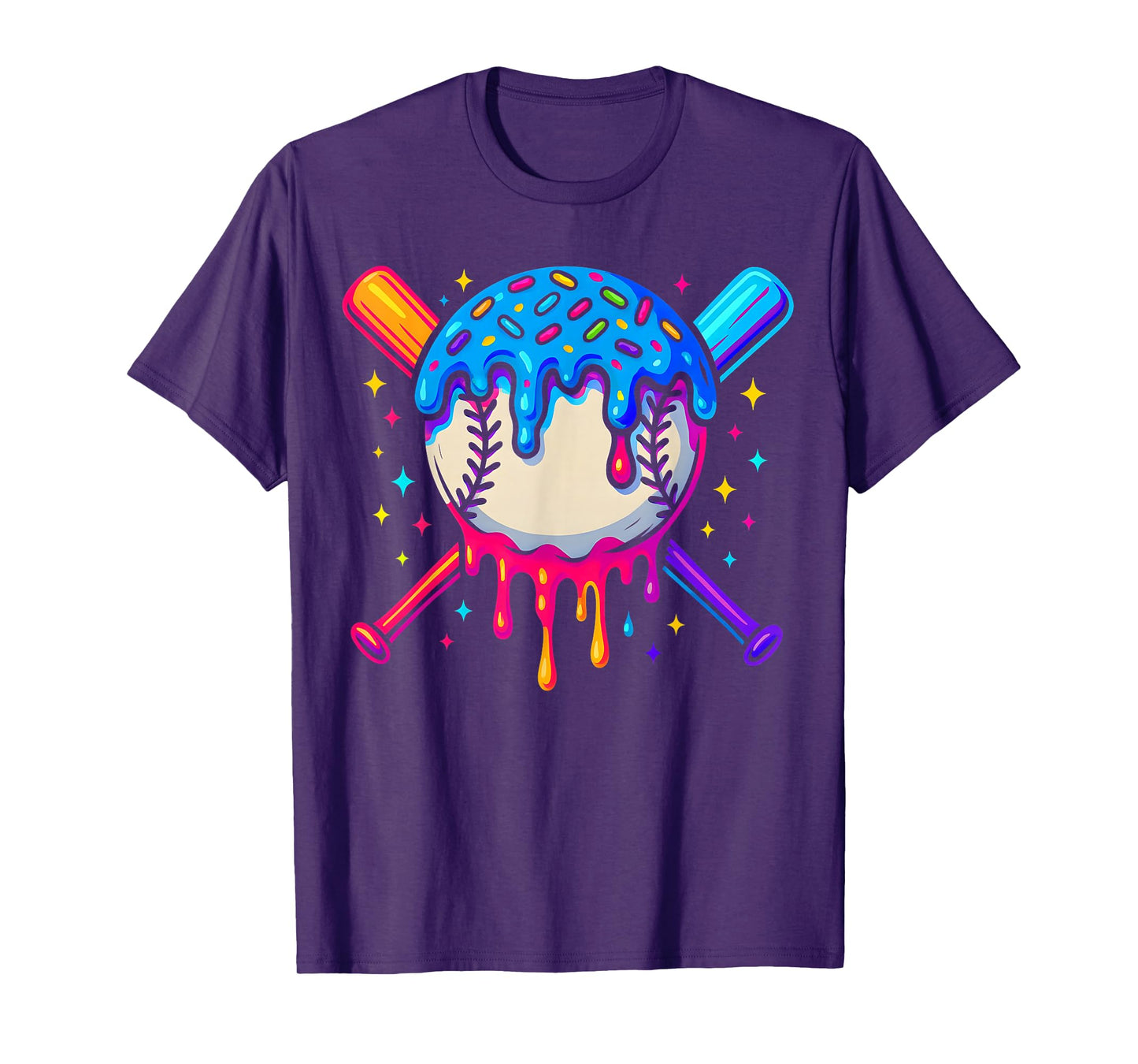 Baseball Drip Boys Ice Cream Drip Summer Sweet Baseball T-Shirt