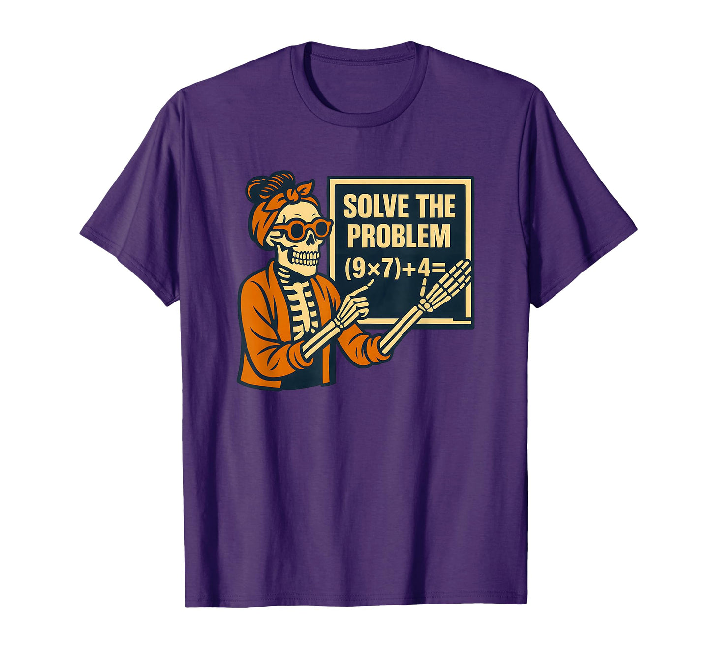 Halloween Teacher Six Seven Meme 6 7 Skeleton Spooky Costume T-Shirt