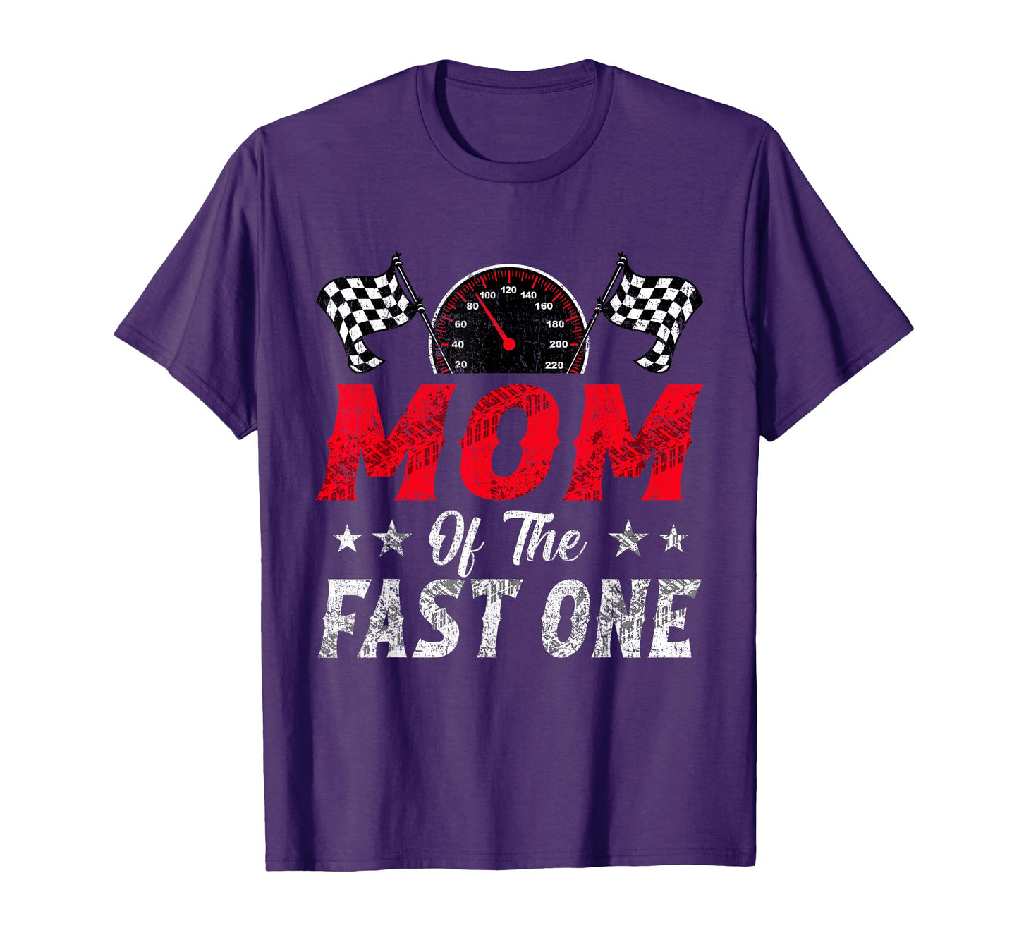 Mom Of The Fast One 1st Birthday Racing Car Family T-Shirt