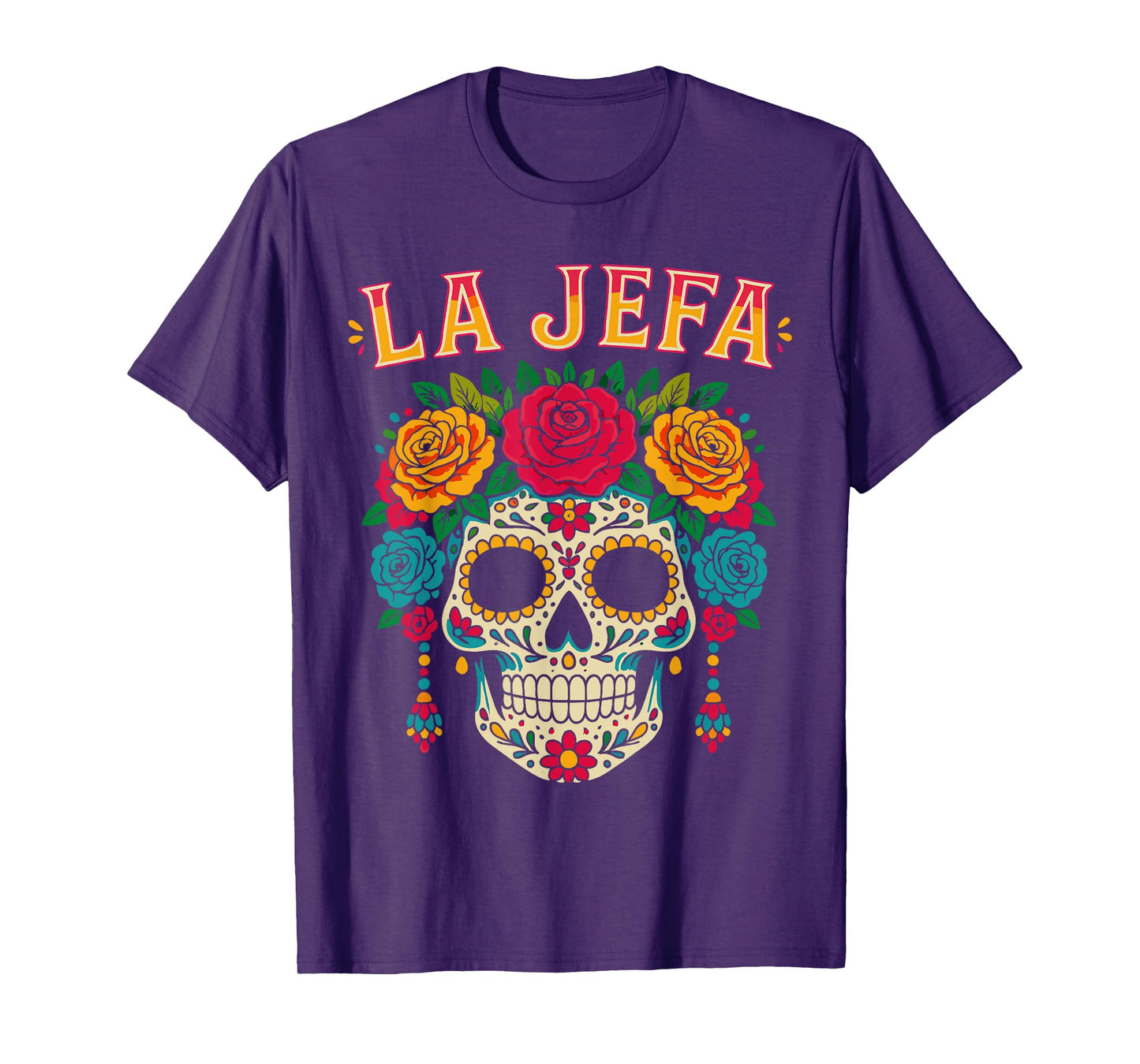 Sugar Skull La Jefa Shirt Women, Dia De Los Muertos Mexican T-Shirt