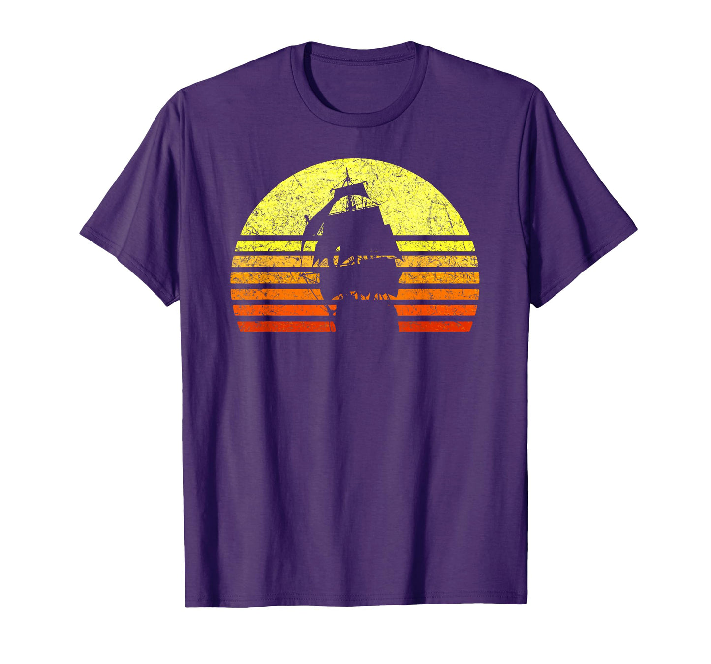 Vintage Sailing Pirate Ship Captain Nautical Sailboat Sailor T-Shirt
