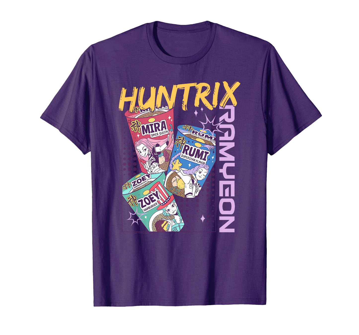 Kpop Demon Hunters Halloween Huntrix Ramyeon Full Color T-Shirt
