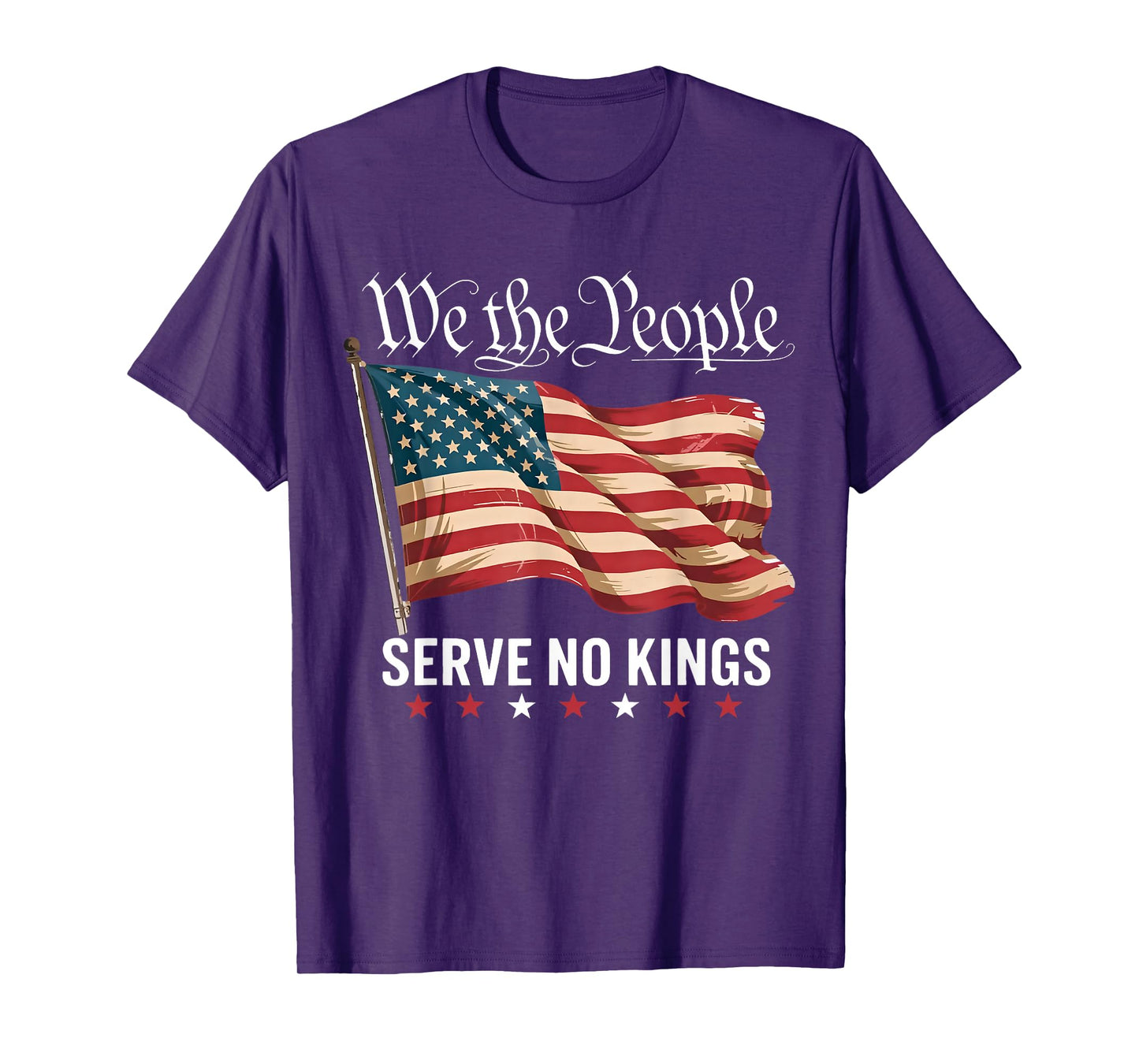 We The People, No Kings American Flag T-Shirt