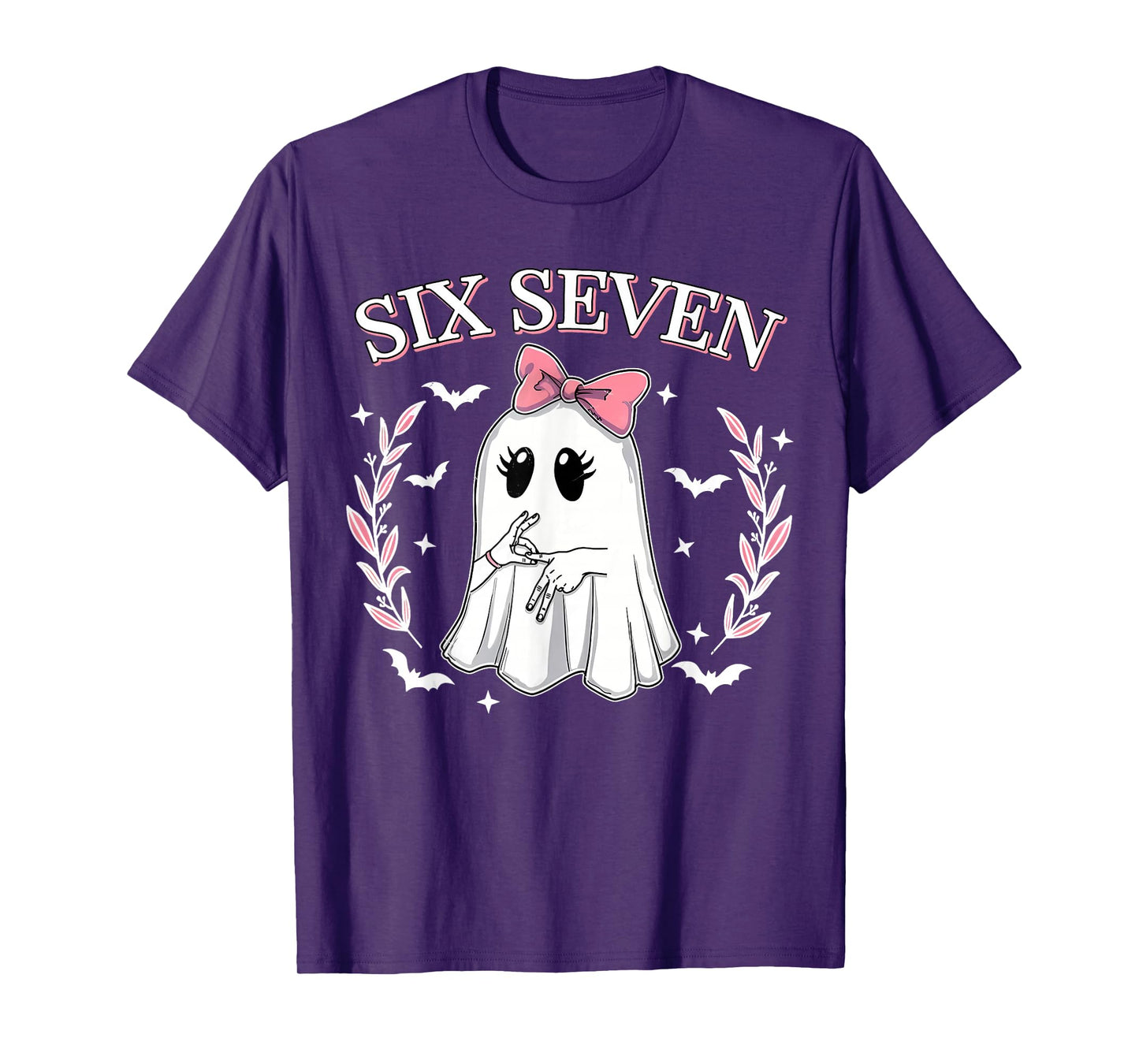 Six Seven 67 Meme Funny Ghost Halloween 6 7 Couple Matching T-Shirt