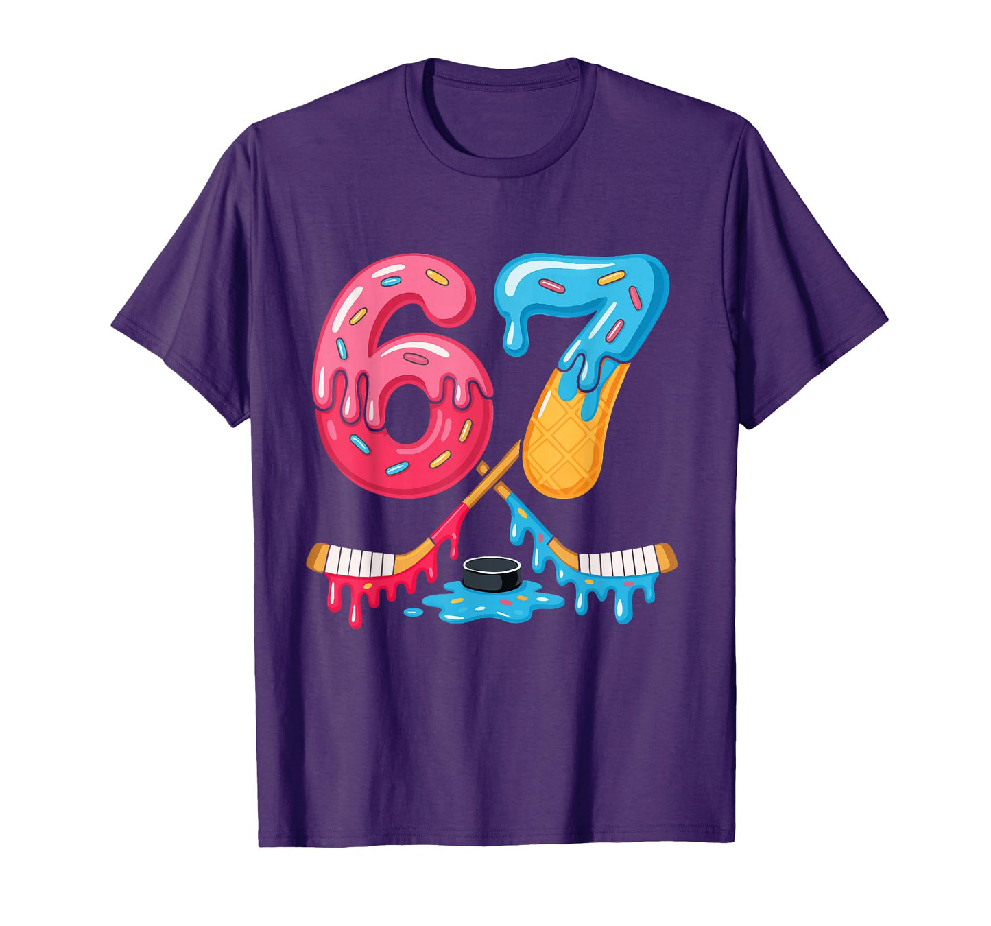 Hockey Six Seven Ice Cream Drip T-Shirt