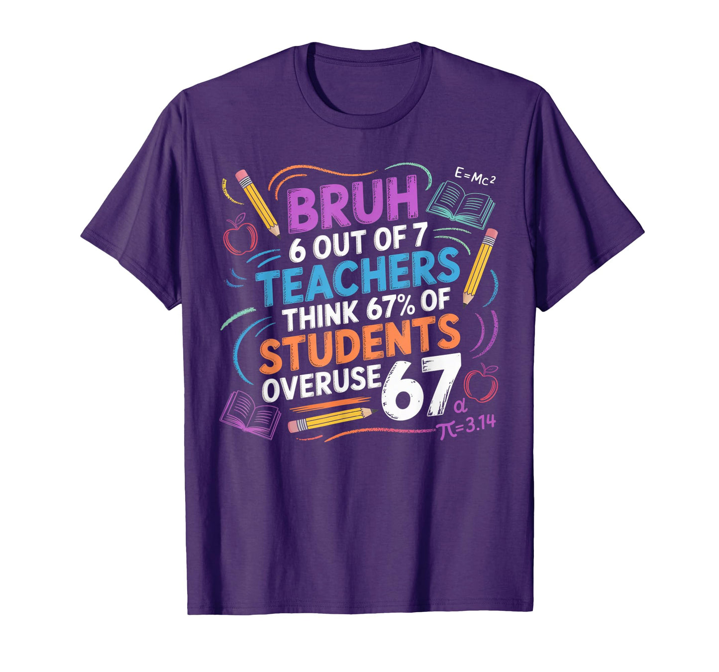 6 Out of 7 Teachers Think 67% of Students Overuse 67 Meme T-Shirt