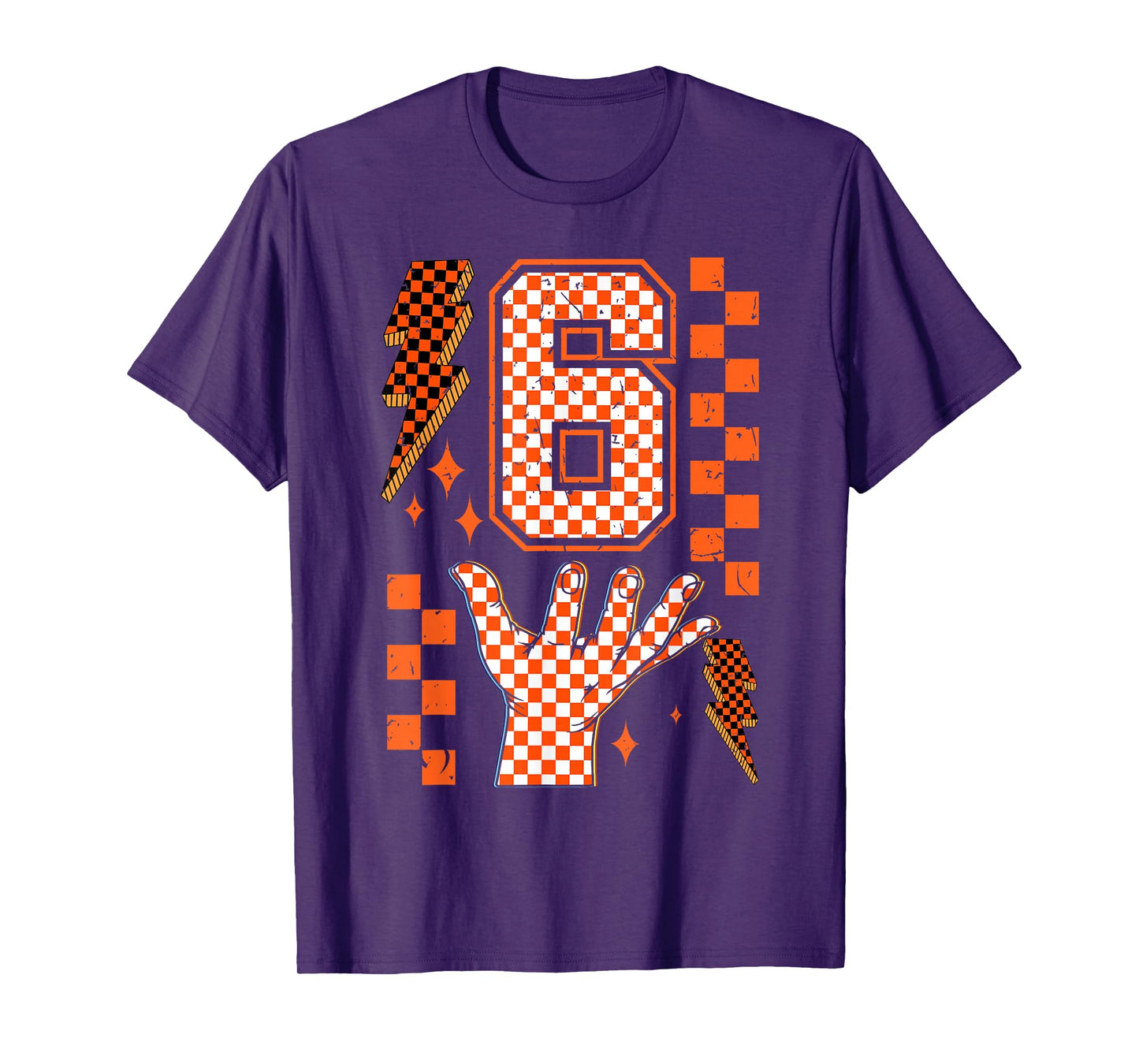 Number 6 Matching 67 Meme Checkered Halloween Costume Kids T-Shirt