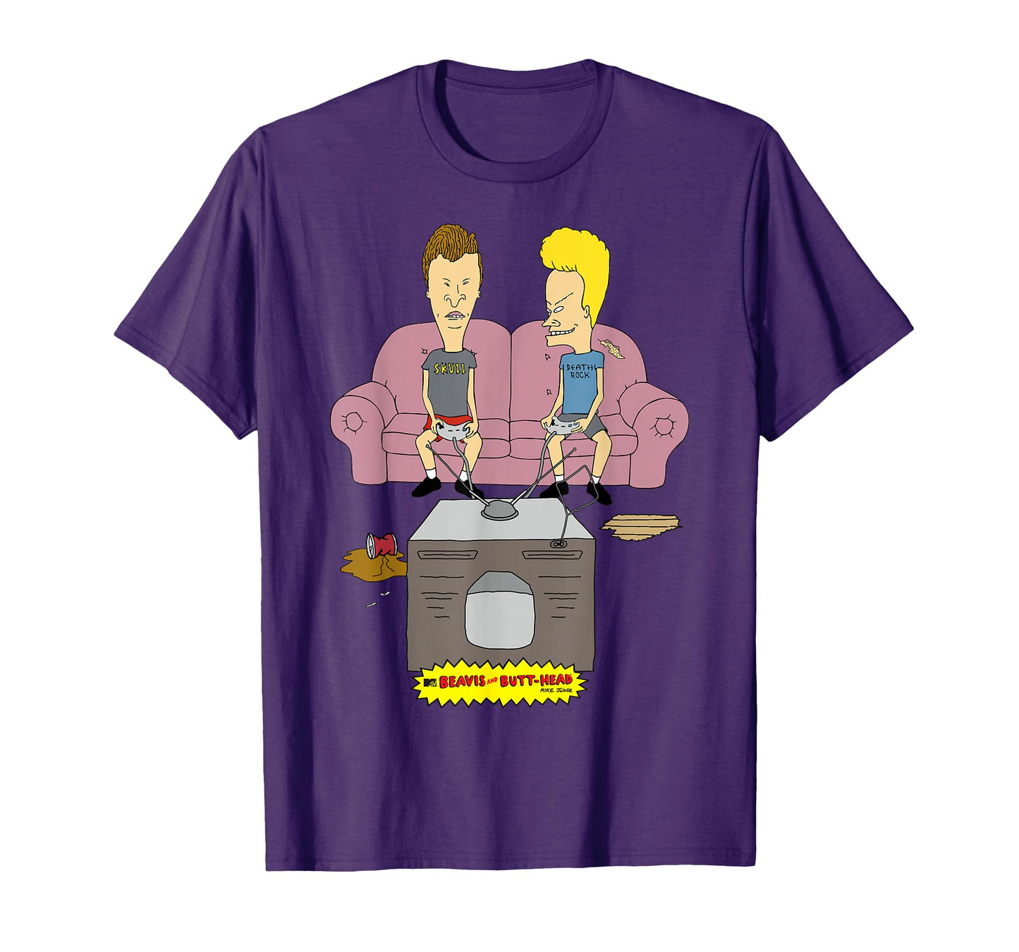 Beavis and Butt-Head Playing Games Couch T-Shirt