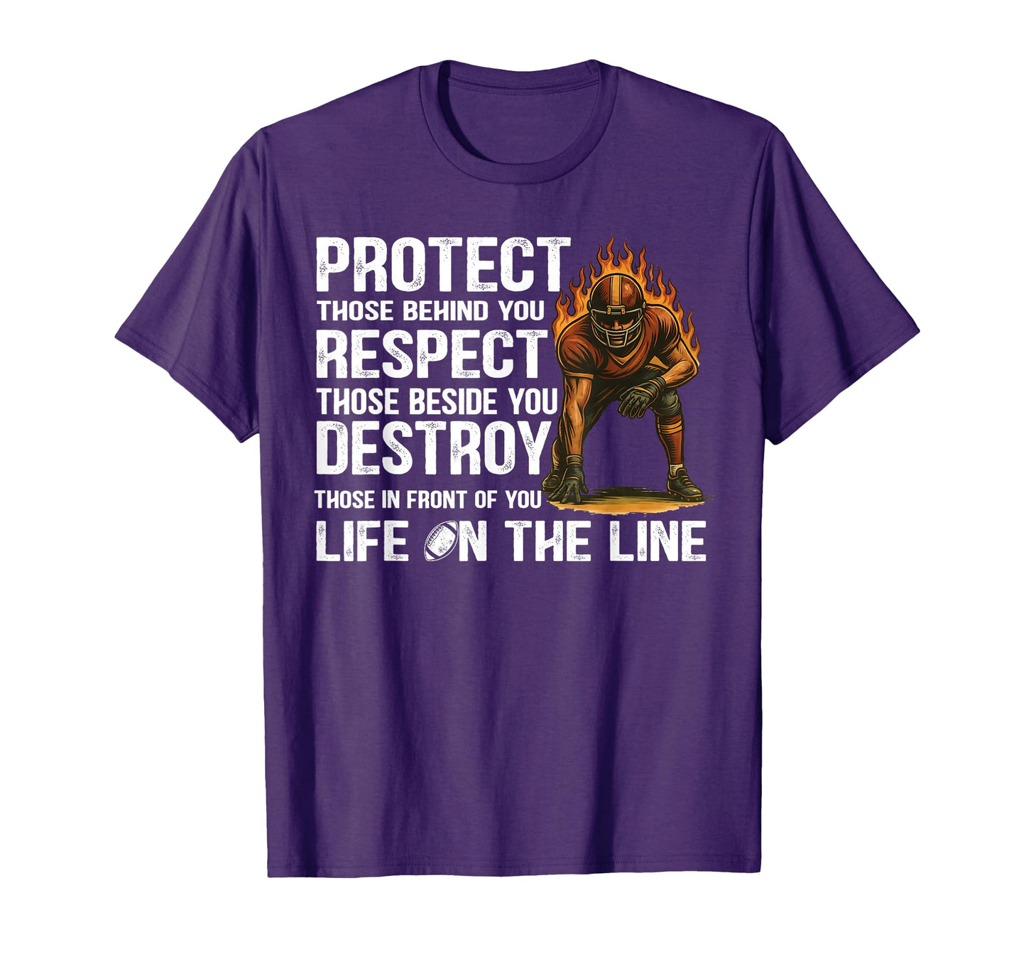 Vintage Protect Respect Destroy Offensive Lineman Football T-Shirt