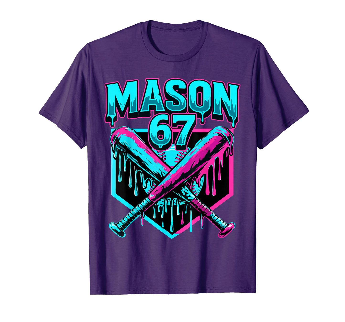 Mason 67 Funny Ice Cream Drip Baseball Meme Graphics T-Shirt