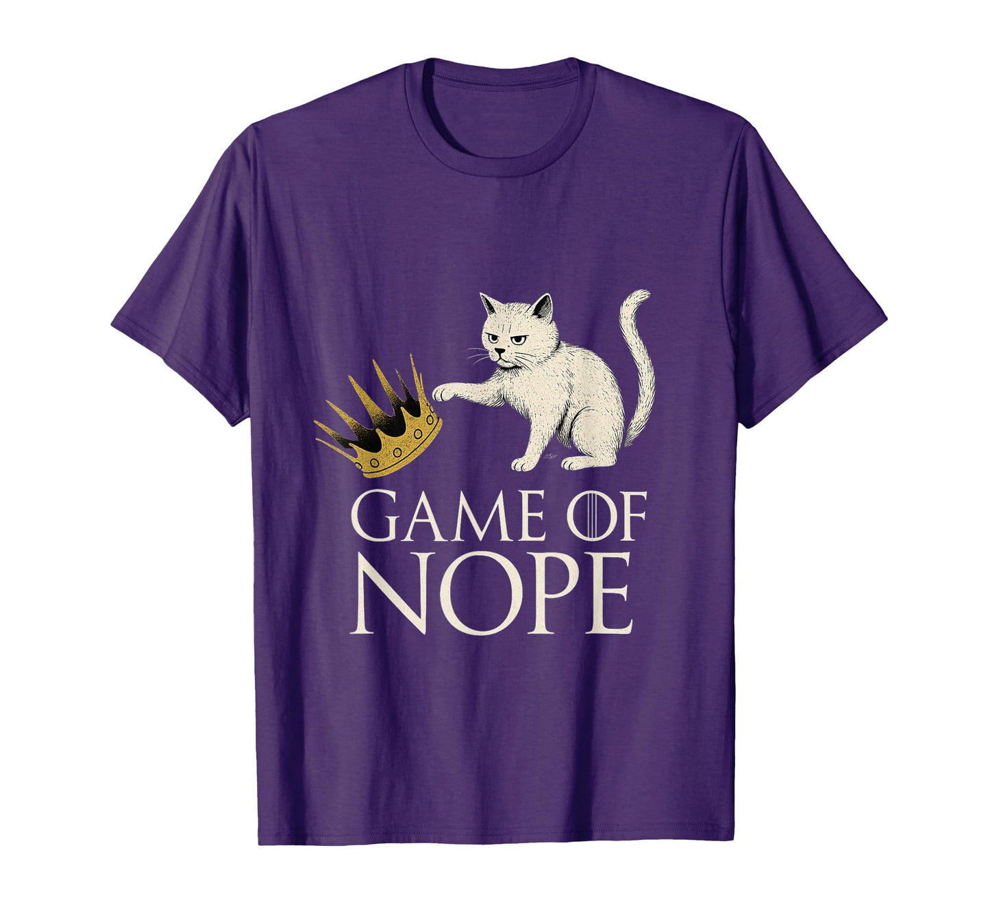 No Kings in America Funny Black Cat Kicking Crown Gifts T-Shirt
