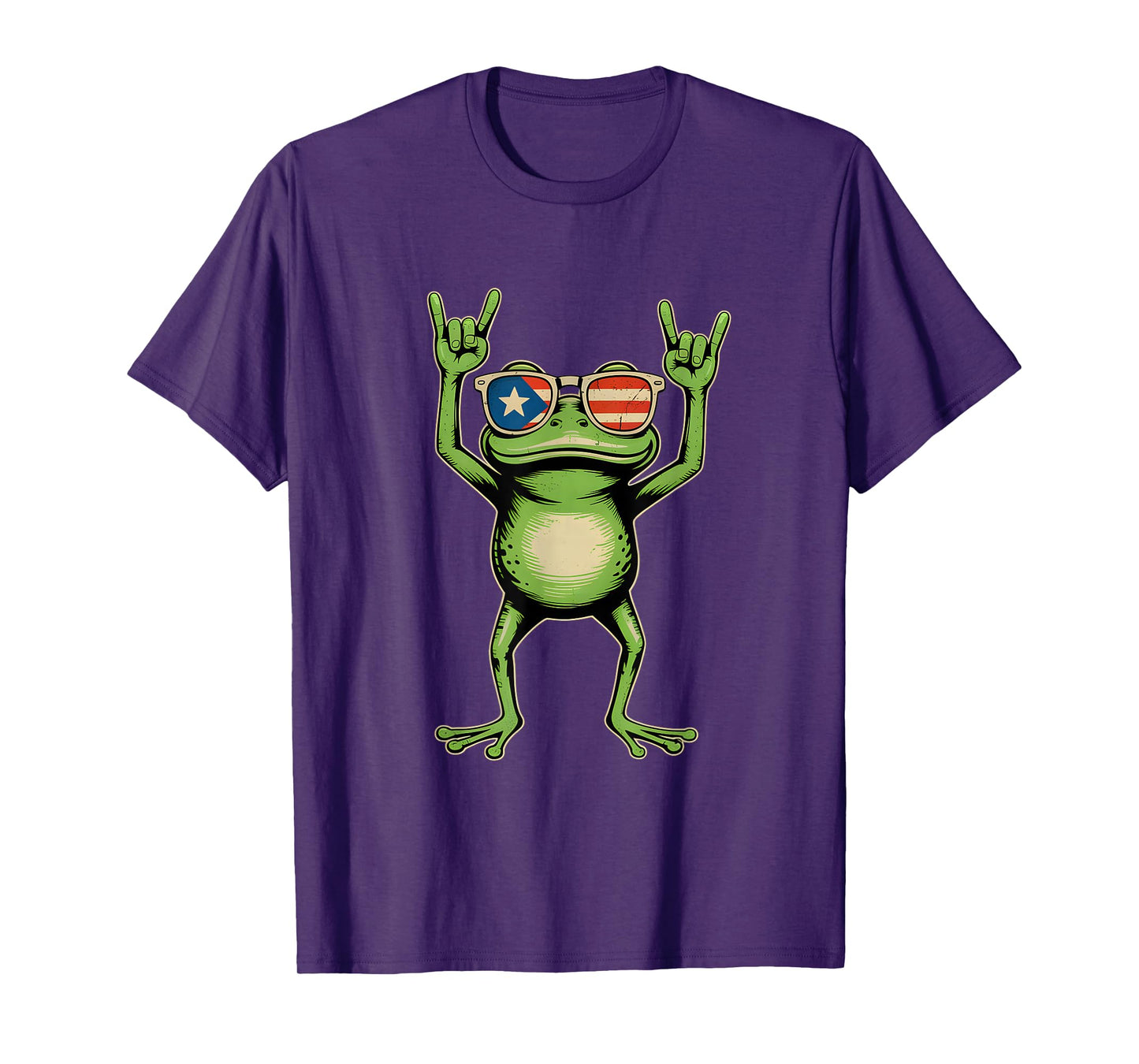 Retro Coquí Frog Puerto Rican Flag Rock Sign Puerto Rico T-Shirt