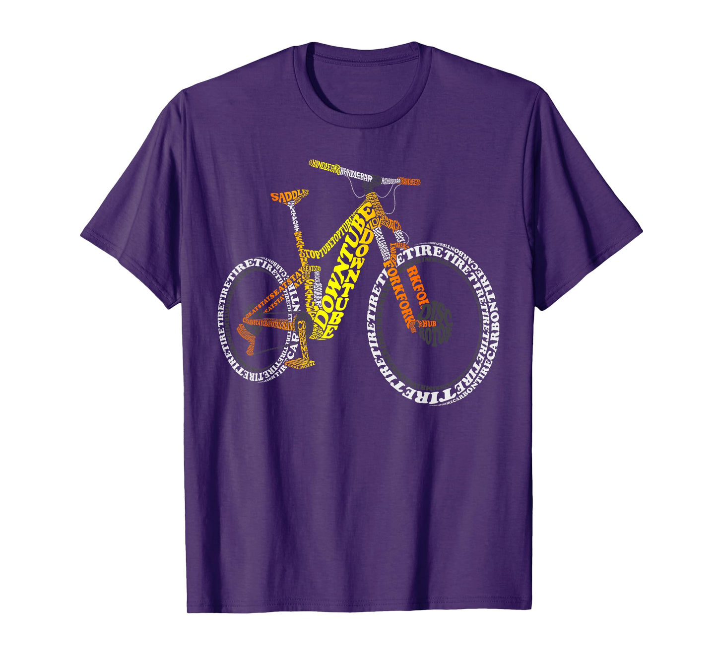 Bicycle Anatomy Mountain Bike MTB Parts Funny Biker Rider T-Shirt