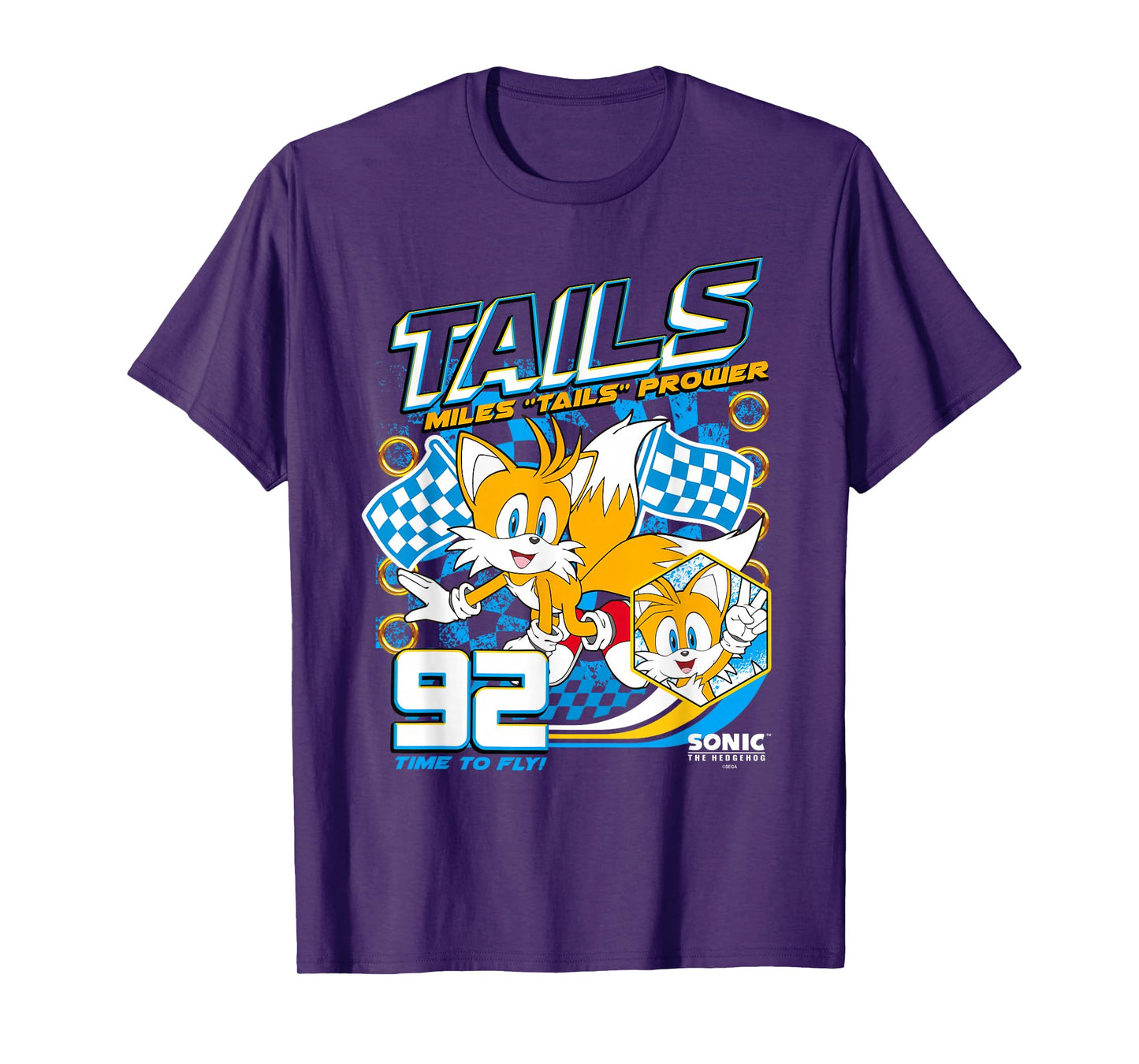 Sonic The Hedgehog Miles 'Tails' Prower 92 Racing Poster T-Shirt