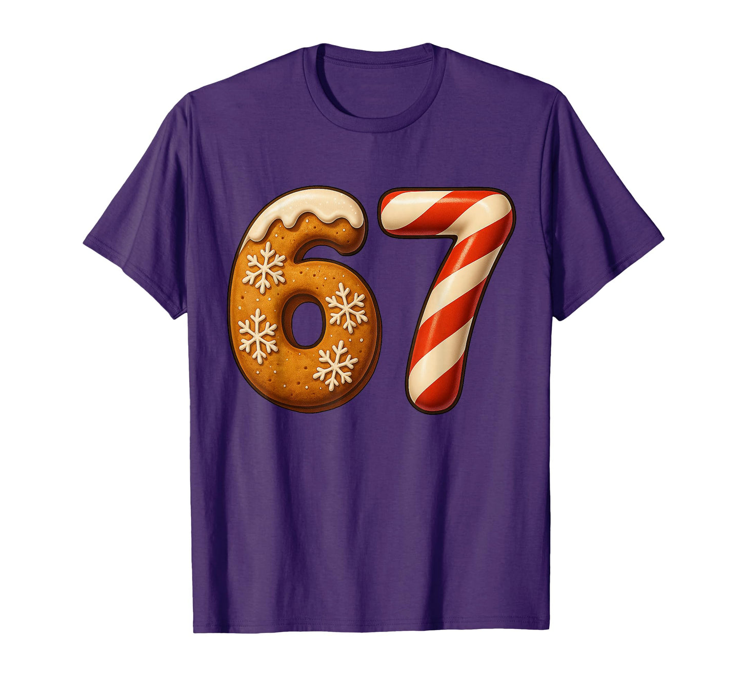 67 Six Seven 6-7 Gingerbread Candy Cane Christmas Kids Meme T-Shirt