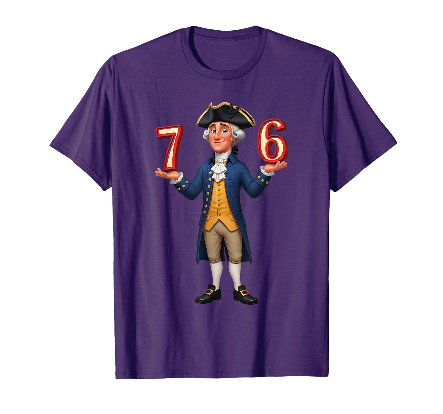 Six Seven American 67 Gen Alpha Slang 7 6 George Washington T-Shirt