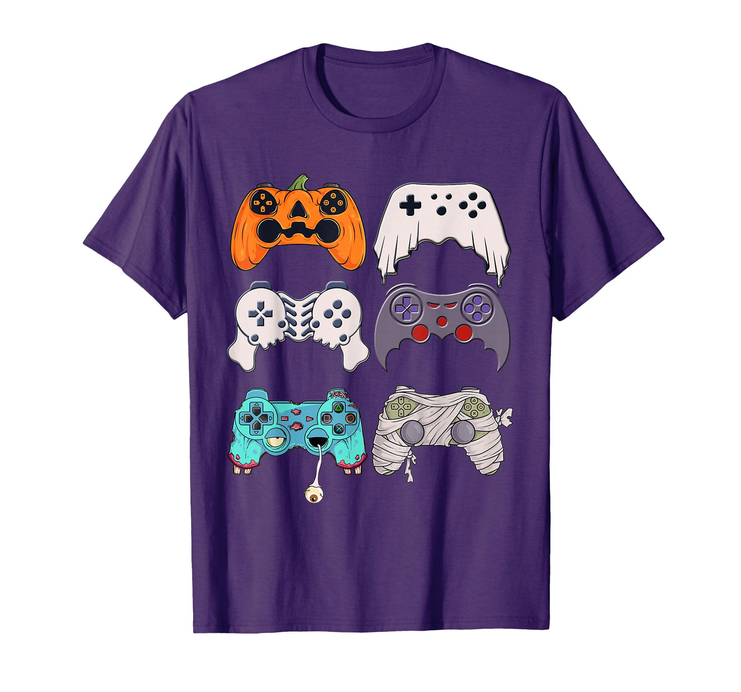 Halloween Skeleton Zombie Gaming Controllers Mummy Boys Kids T-Shirt