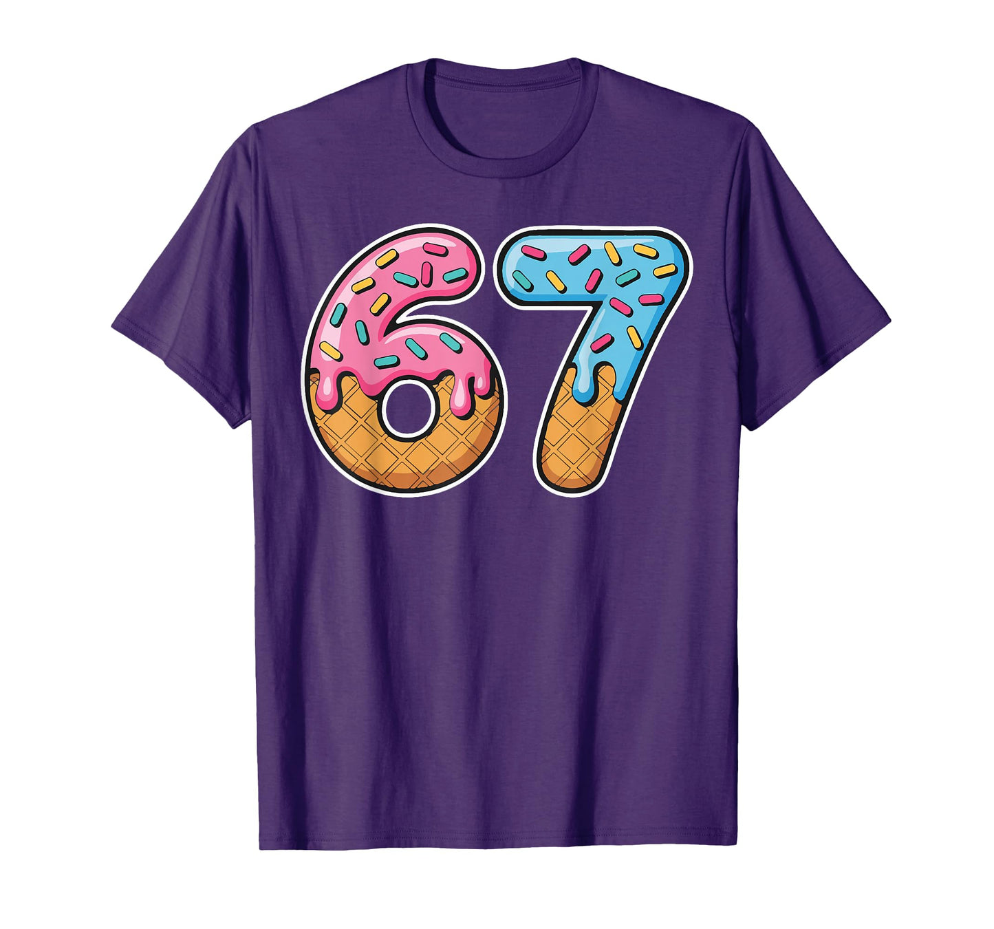 67 Ice Cream Drip Meme Funny Six Seven Gen Alpha Slang T-Shirt