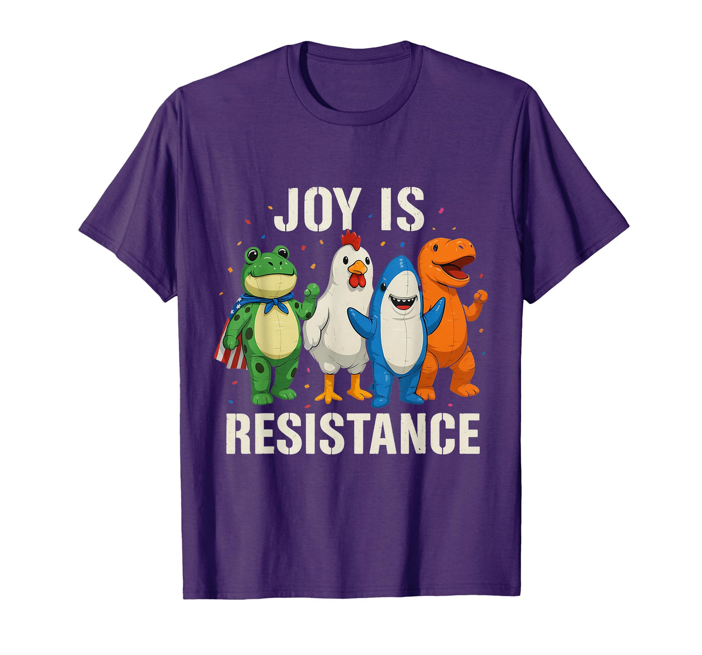 Joy is Resistance Portland Frog Protest Inflatable Costume T-Shirt