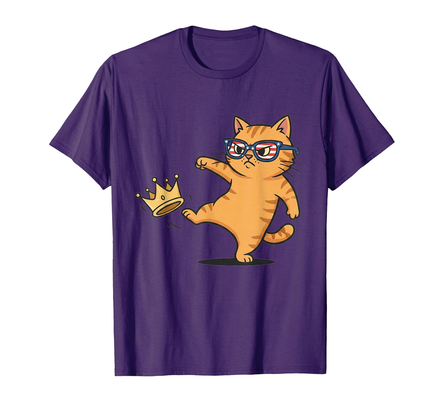 Funny Orange cat no Kings Protest Anti Republicans Men Women T-Shirt