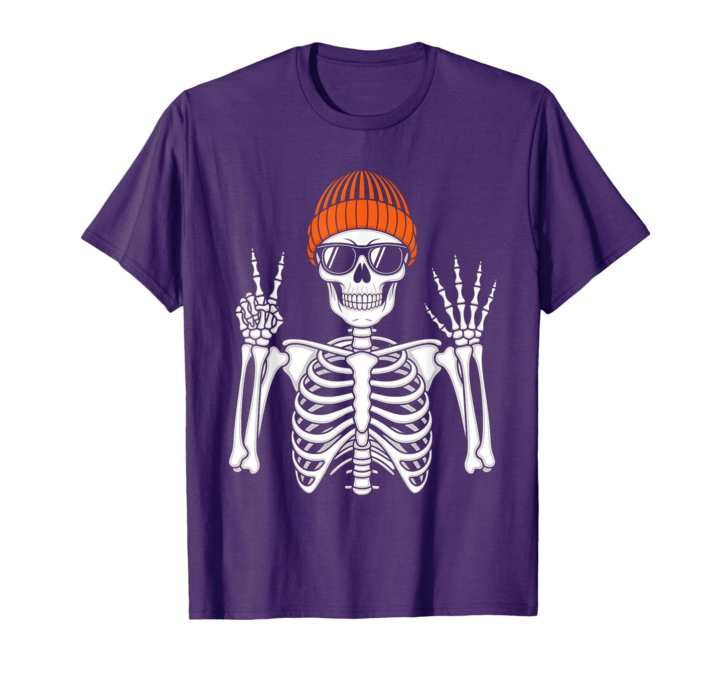 67 Halloween Skeleton Peace Sign Funny Meme Six Seven Boys T-Shirt