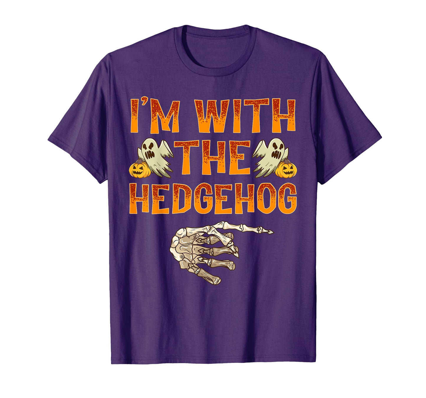 I'm With The Hedgehog Costume Funny Halloween Couple T-Shirt