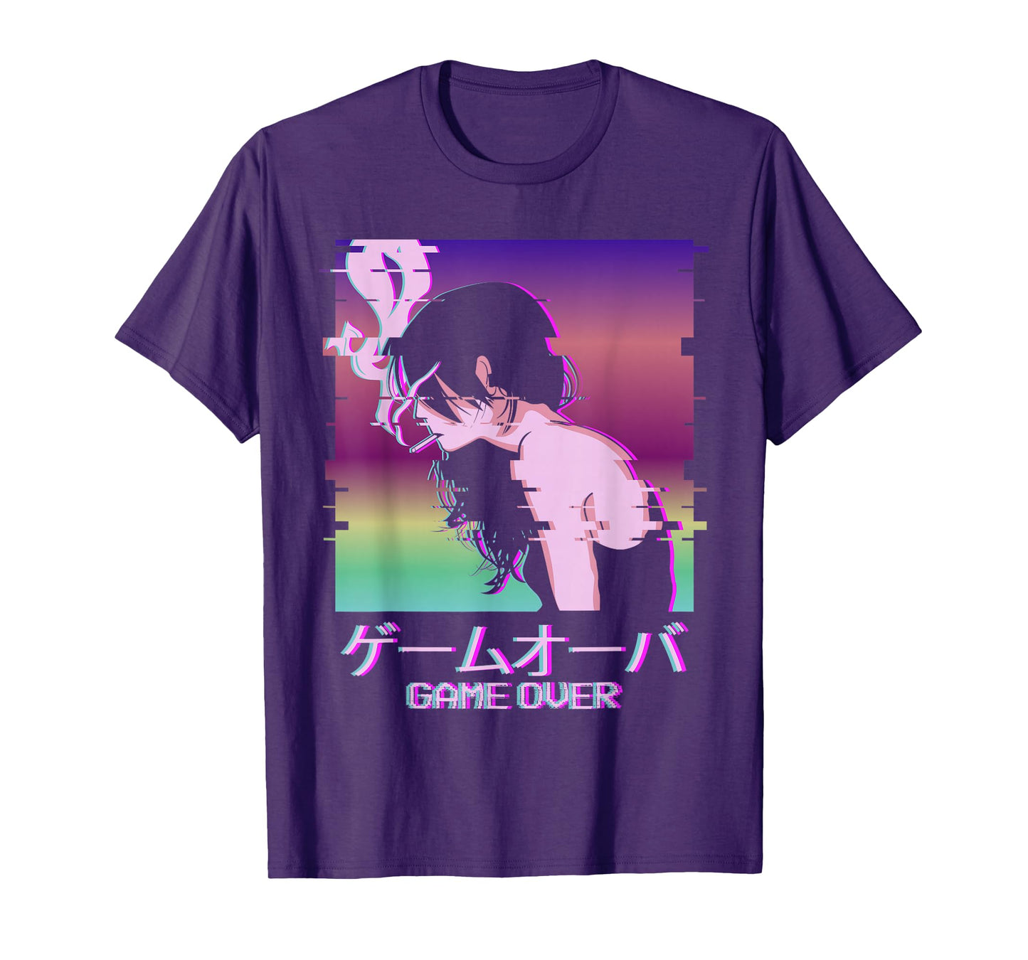 Vaporwave Anime Girl Indie Old Aesthetic Sad Anime Girl T-Shirt