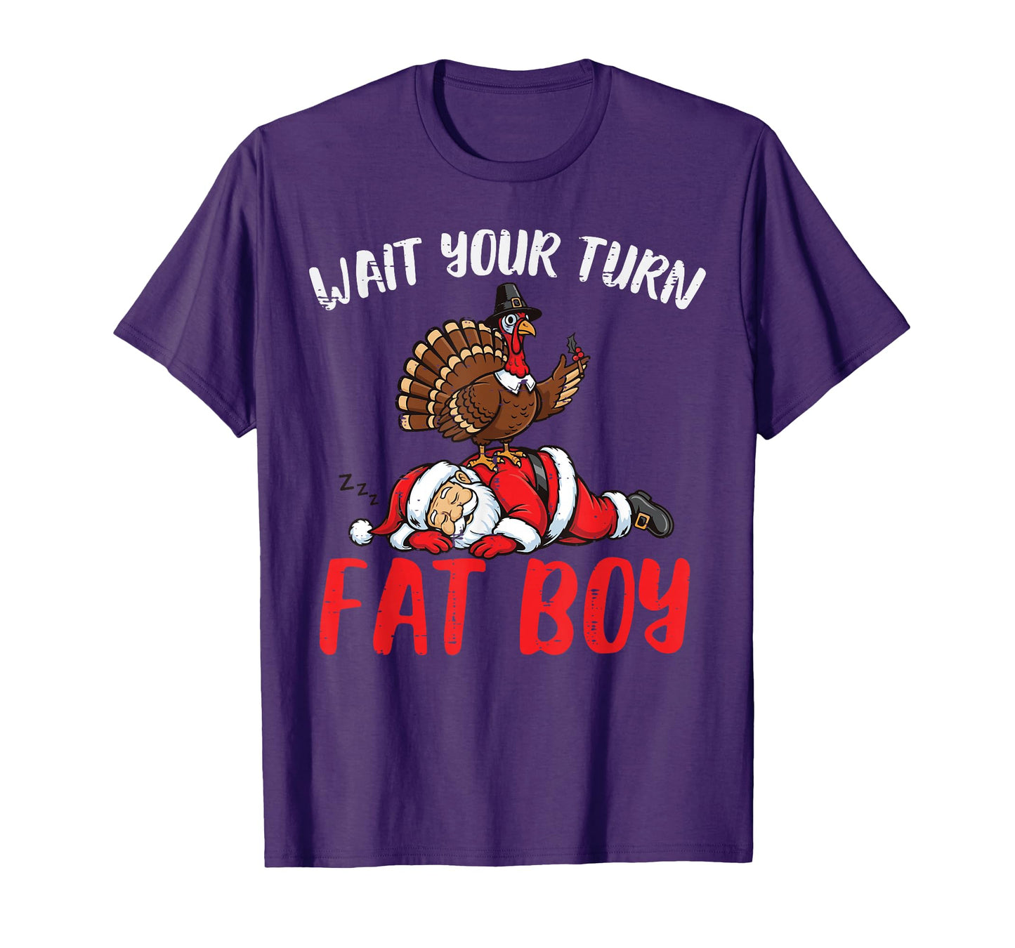 Turkey On Santa Wait Your Turn Thanksgiving Men Women Kids T-Shirt