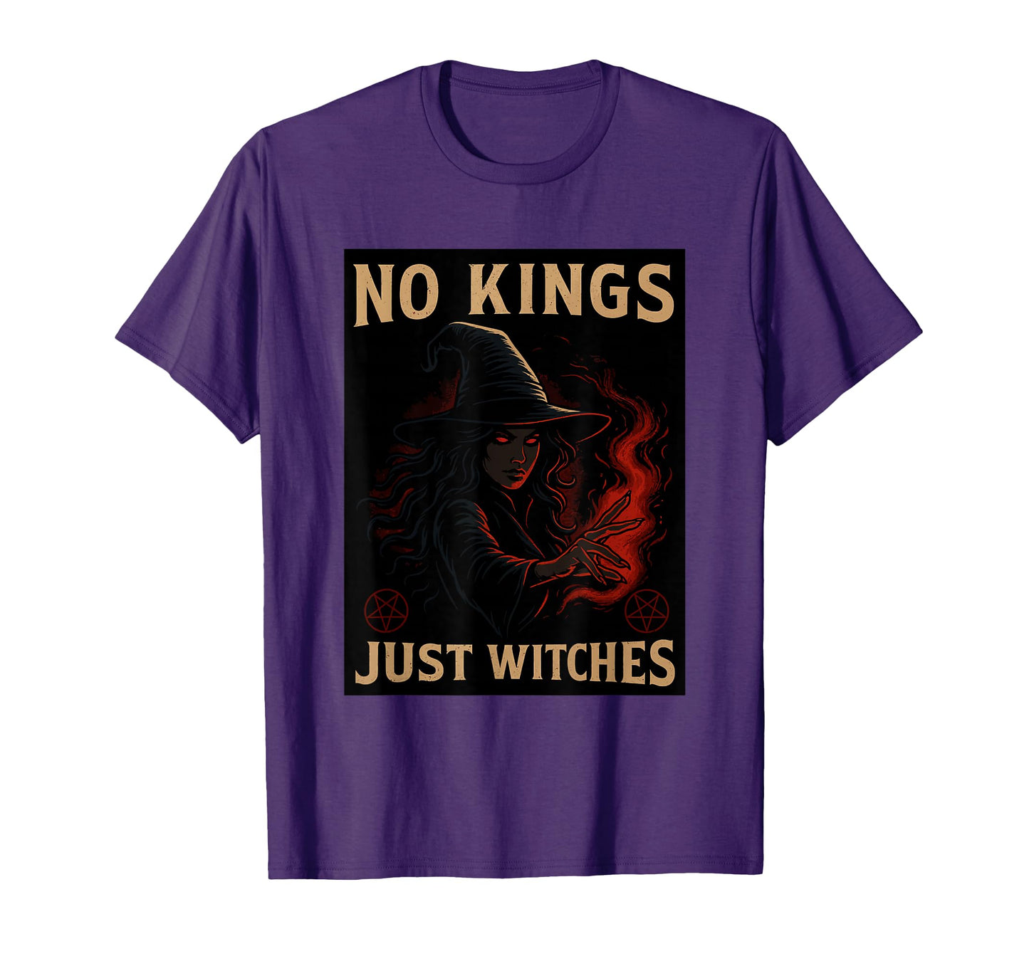 No Kings Just Witches Funny Witchcore Halloween Art T-Shirt