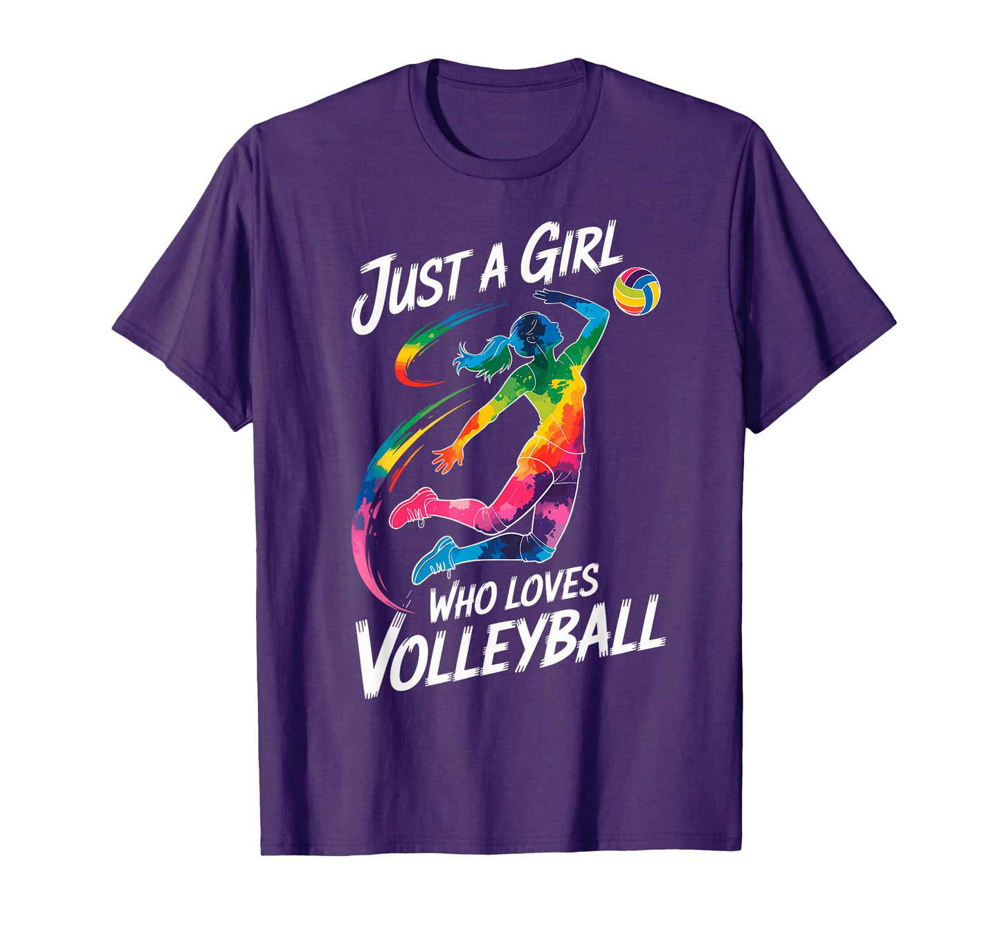 I'm Just a Girl Who Loves Volleyball Player Fan Colorful Tee T-Shirt
