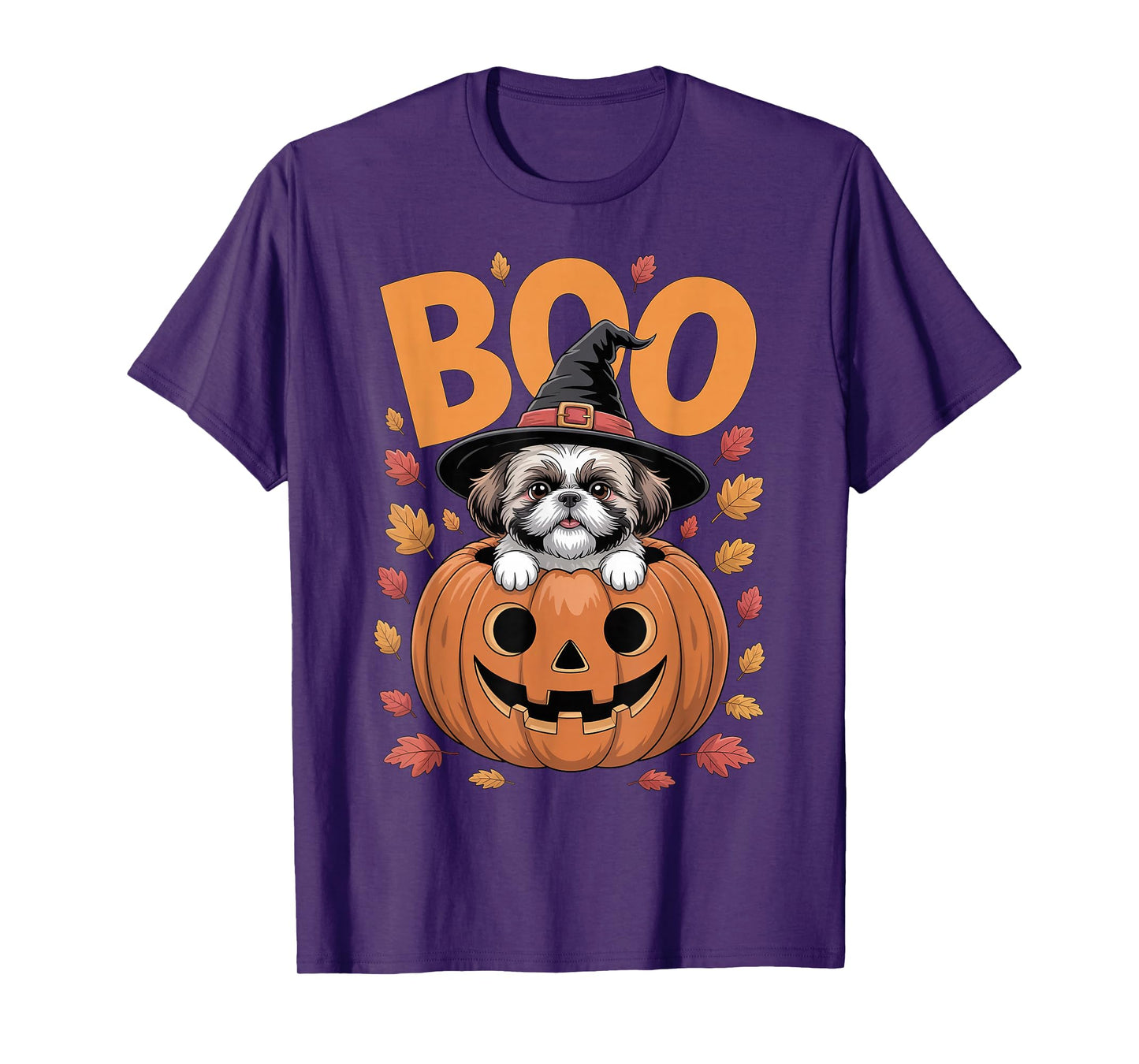 Shih Tzu Costume on Pumpkin Halloween Shih Tzu T-Shirt
