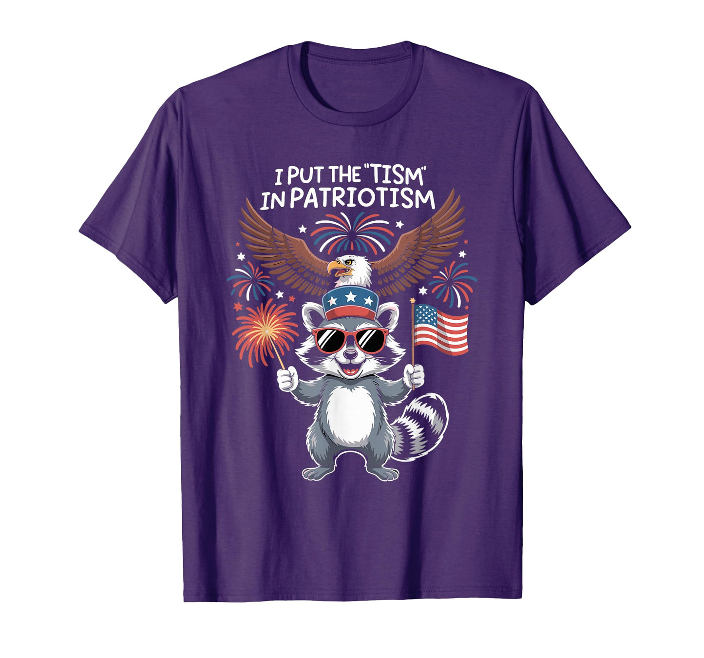 I Put The Tism in Patriotism Athletic Eagle T-Shirt